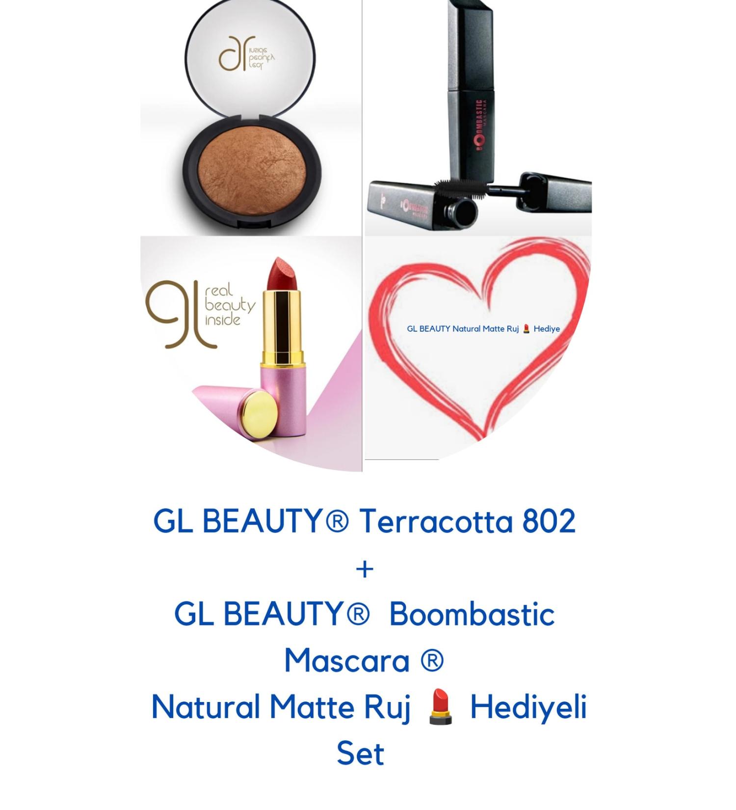 GL Beauty Lipstick Terracotta 802 + Boombactic Mascara Makeup Set