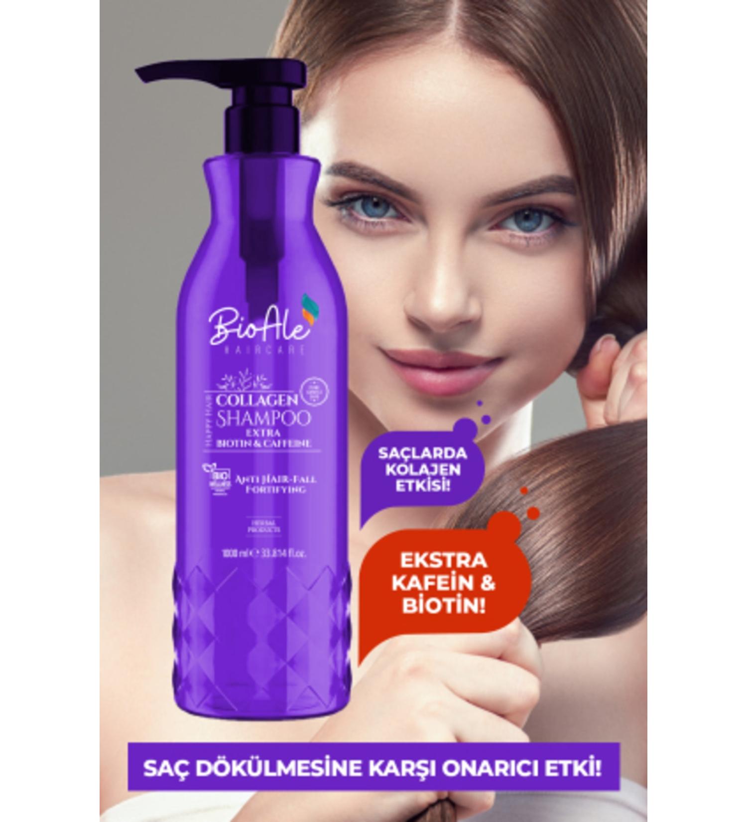 BioAle Anti-Hair Loss Strengthening Shampoo Collagen + Biotin + Caffeine 1000 Ml - Buy Online on GoSupps.com