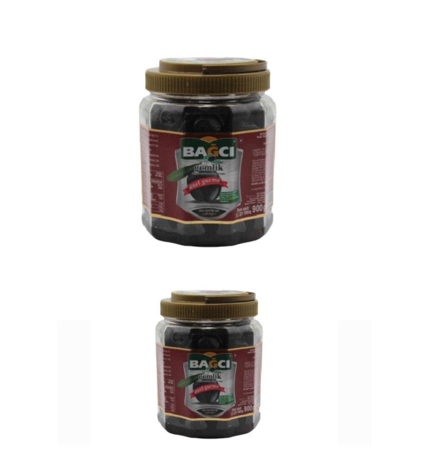Bagci Special Gourmet Gemlik Black Olives (231-260 L) 2 X 900 gr Pet
