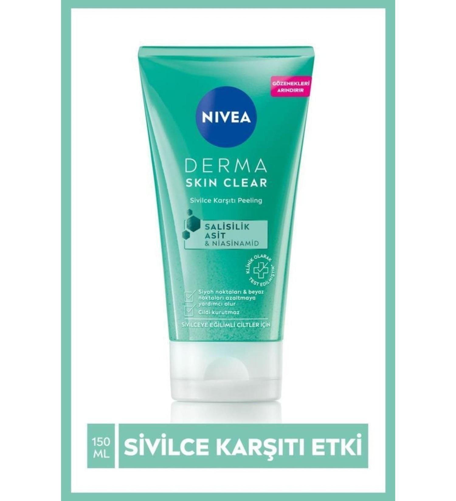 NIVEA Derma Skin Clear Anti-Acne Facial Cleanser Peeling__150ml Salicylic Acid - Buy Online on GoSupps.com