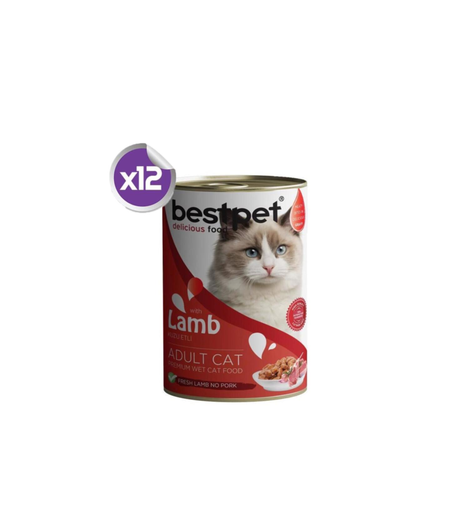 Bestpet Lamb Meat Canned Adult Cat Food 12 X 400 Gr
