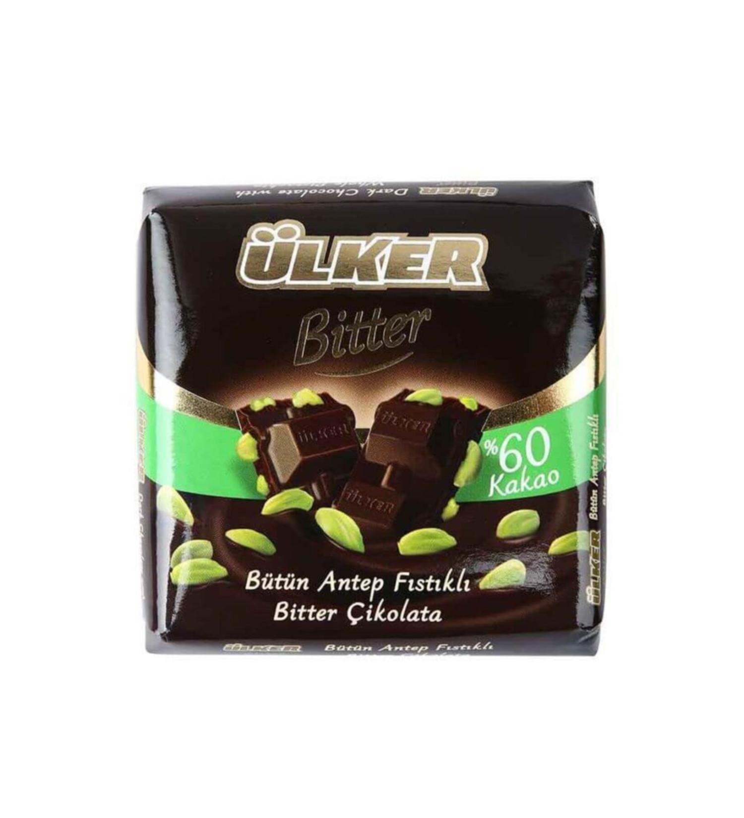 Ulker Square Bitter Pistachio 70gr X 10 Pieces