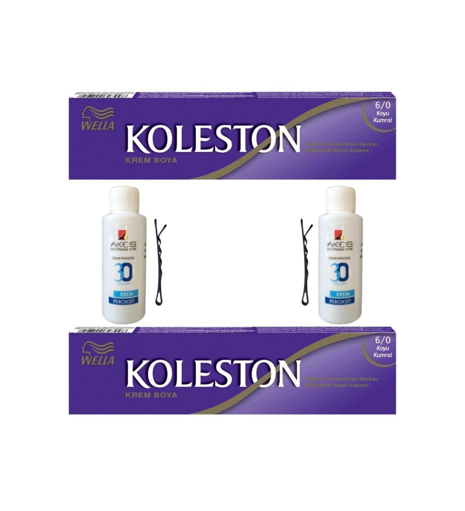 Wella Tube Hair Dye Dark Blonde 6/0 X 2 Pieces + Akos 30 Volume Oxidant 2 Pieces