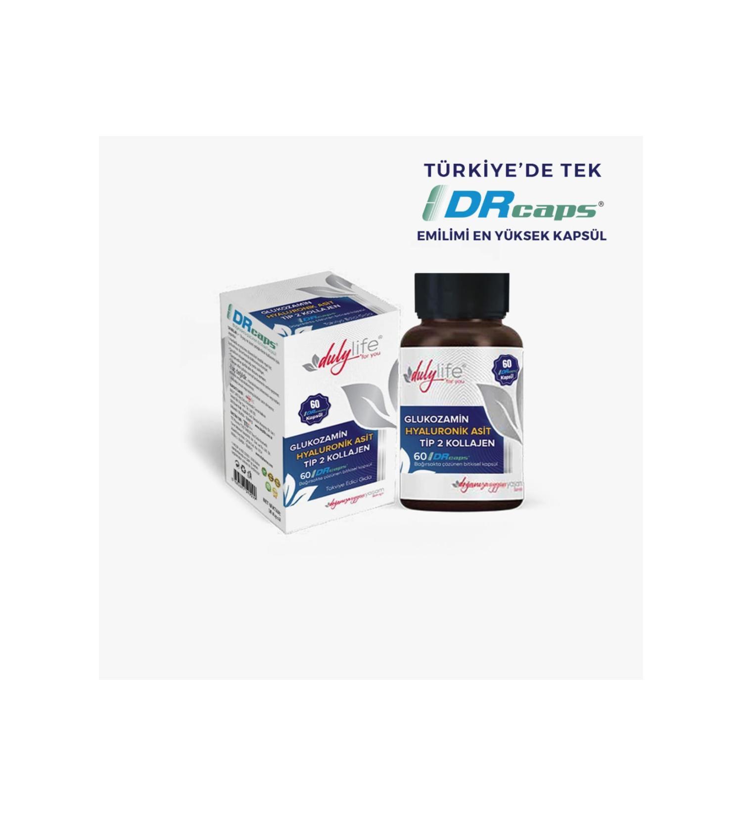 Dulylife Glucosamine + Hyaluronic Acid + Type 2 Collagen 60 Drcaps Capsules