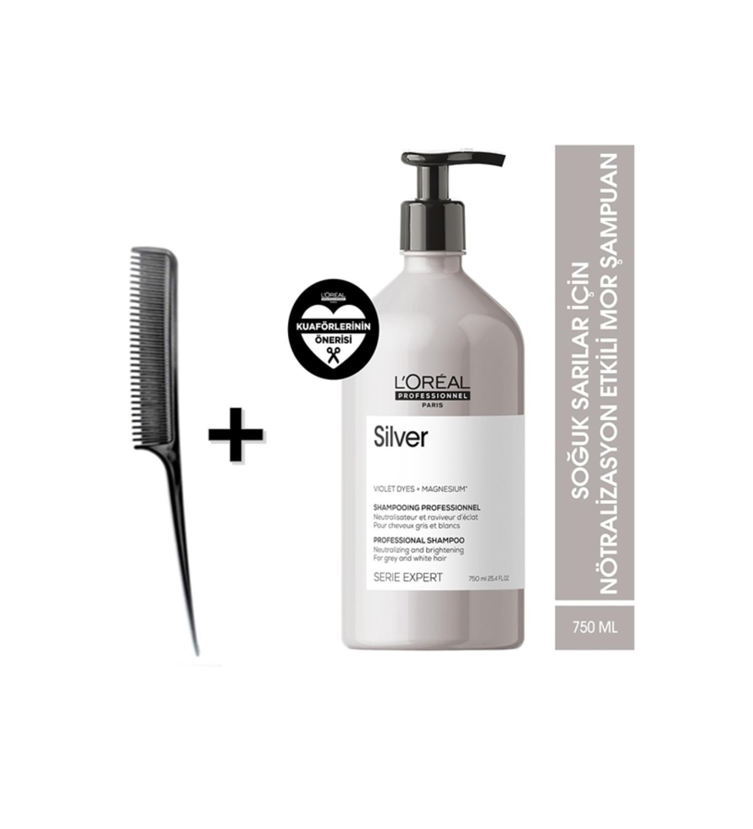 L'oreal Professionnel Loreal Serie Expert Silver Purple Shampoo Against Orangeness and Color Changes 750 Ml - Crepe - Buy Online on GoSupps.com