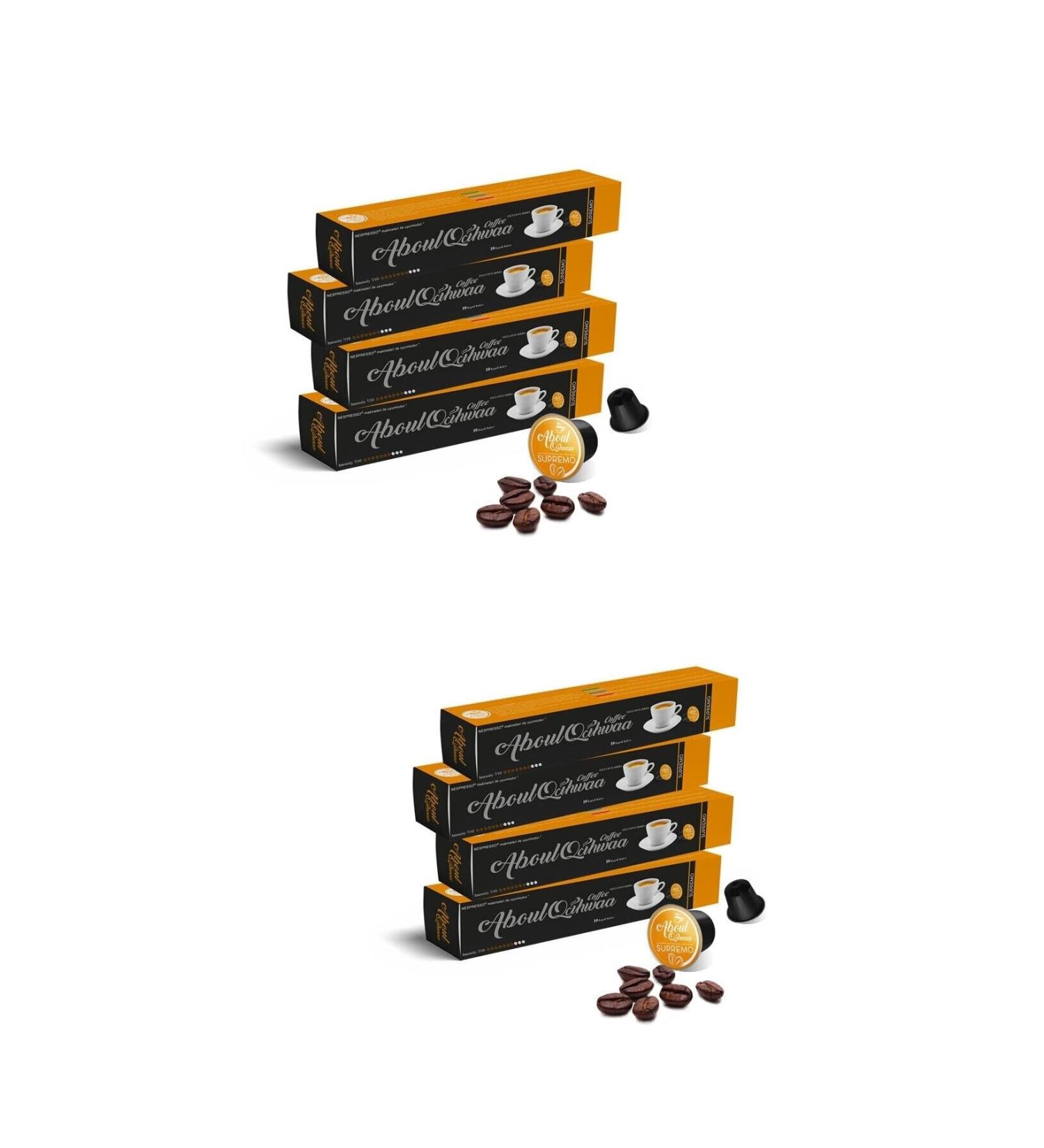 Aboul Qahwaa Nespresso Compatible Capsule Coffee Supremo 80 Pieces 8 Pieces