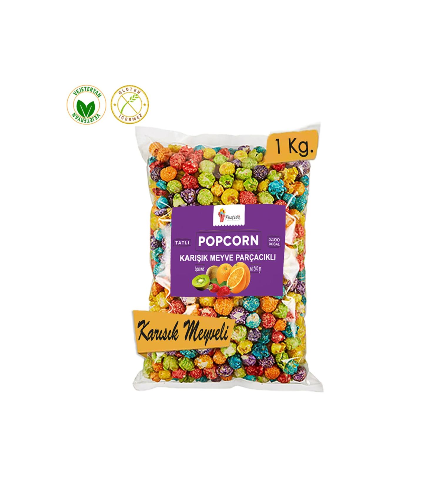 Festiva Mixed Fruit Pieces Caramel Popcorn / Popcorn 1 Kg.