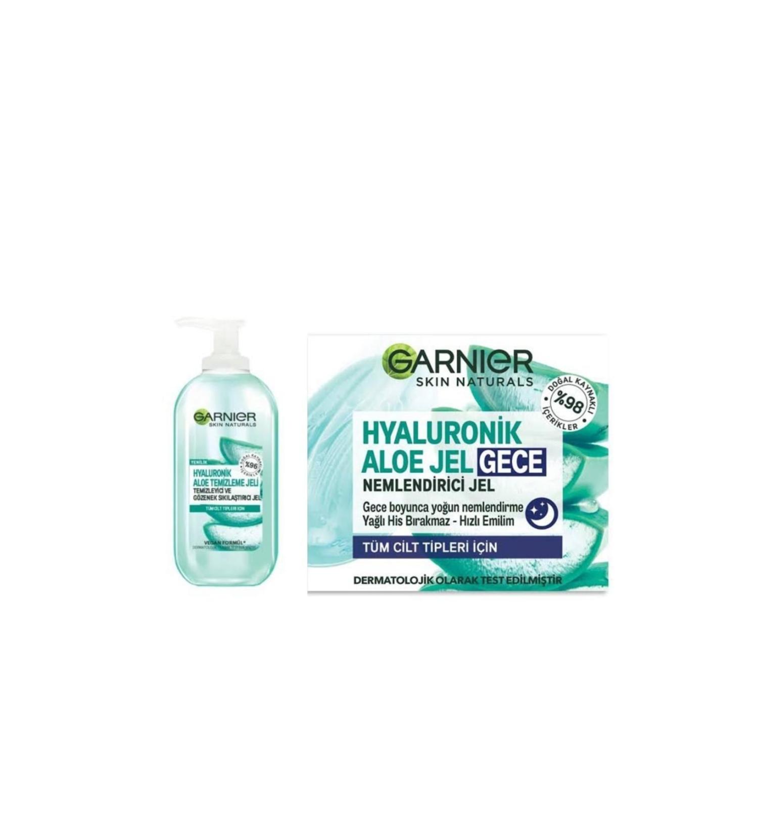 Garnier Hyaluronic Aloe Cleansing Gel + Night Cream Set