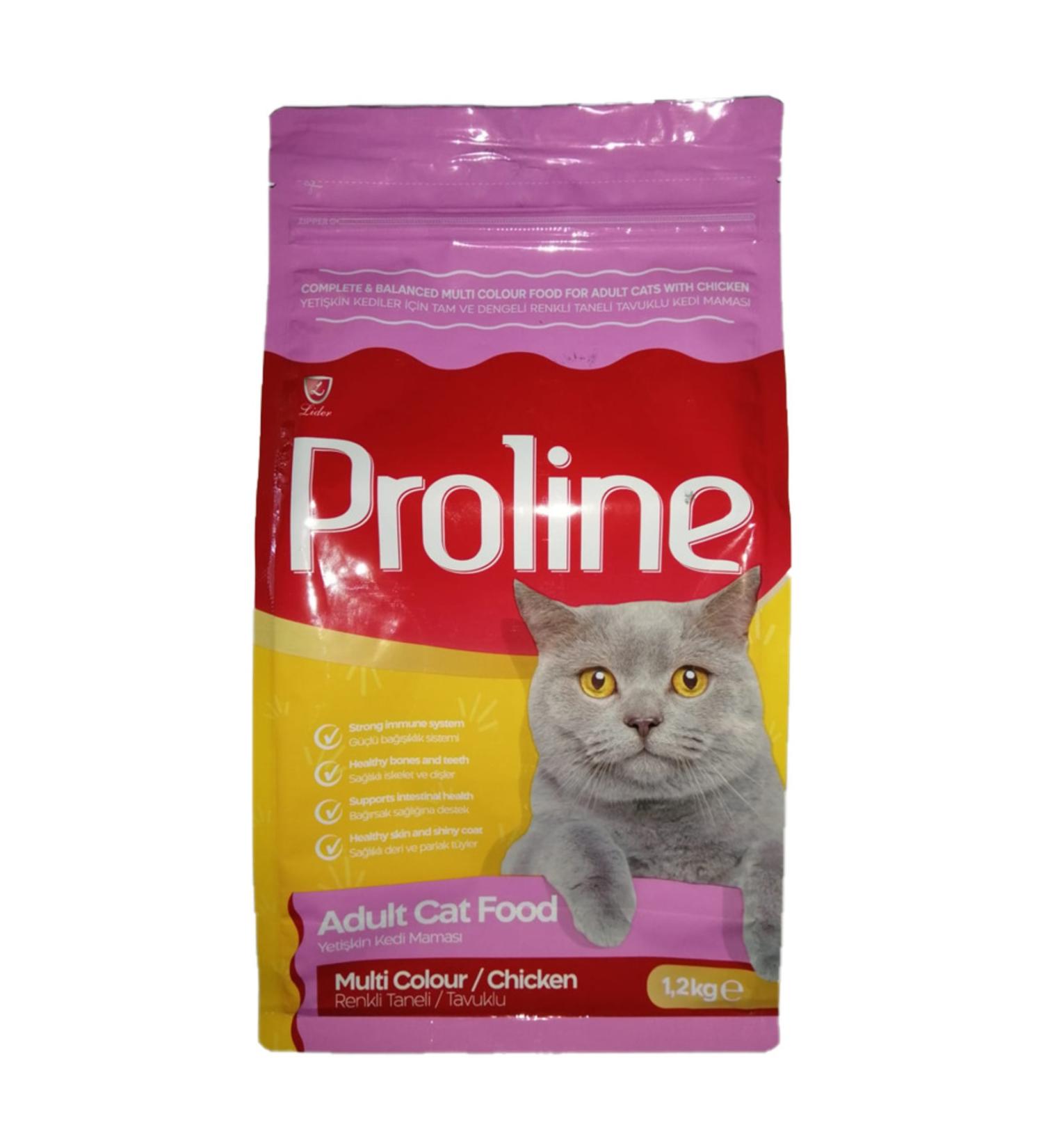Proline Proline Multi Colour Adult Cat Food with Coloured Chicken Grains 1200 Gr