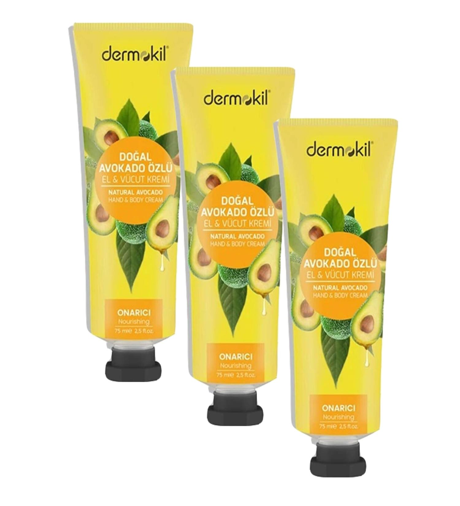 Dermokil Natural Avocado Oil Cream 75ml 3 Pieces