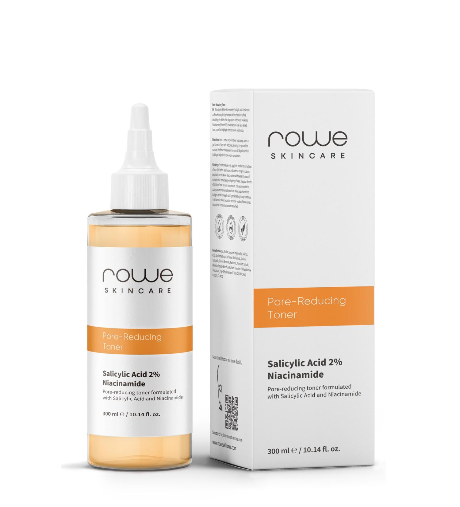 Rowe Skincare Pore Tightening and Acne Eliminating Toner 300ml (Salicylic Acid 2% Niacinamide)