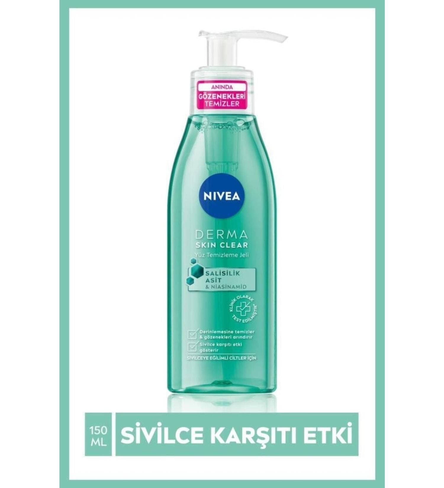 NIVEA Derma Skin Clear Anti-Acne Purifying Facial Cleansing Gel__150ml Salicylic Acid - Buy Online on GoSupps.com