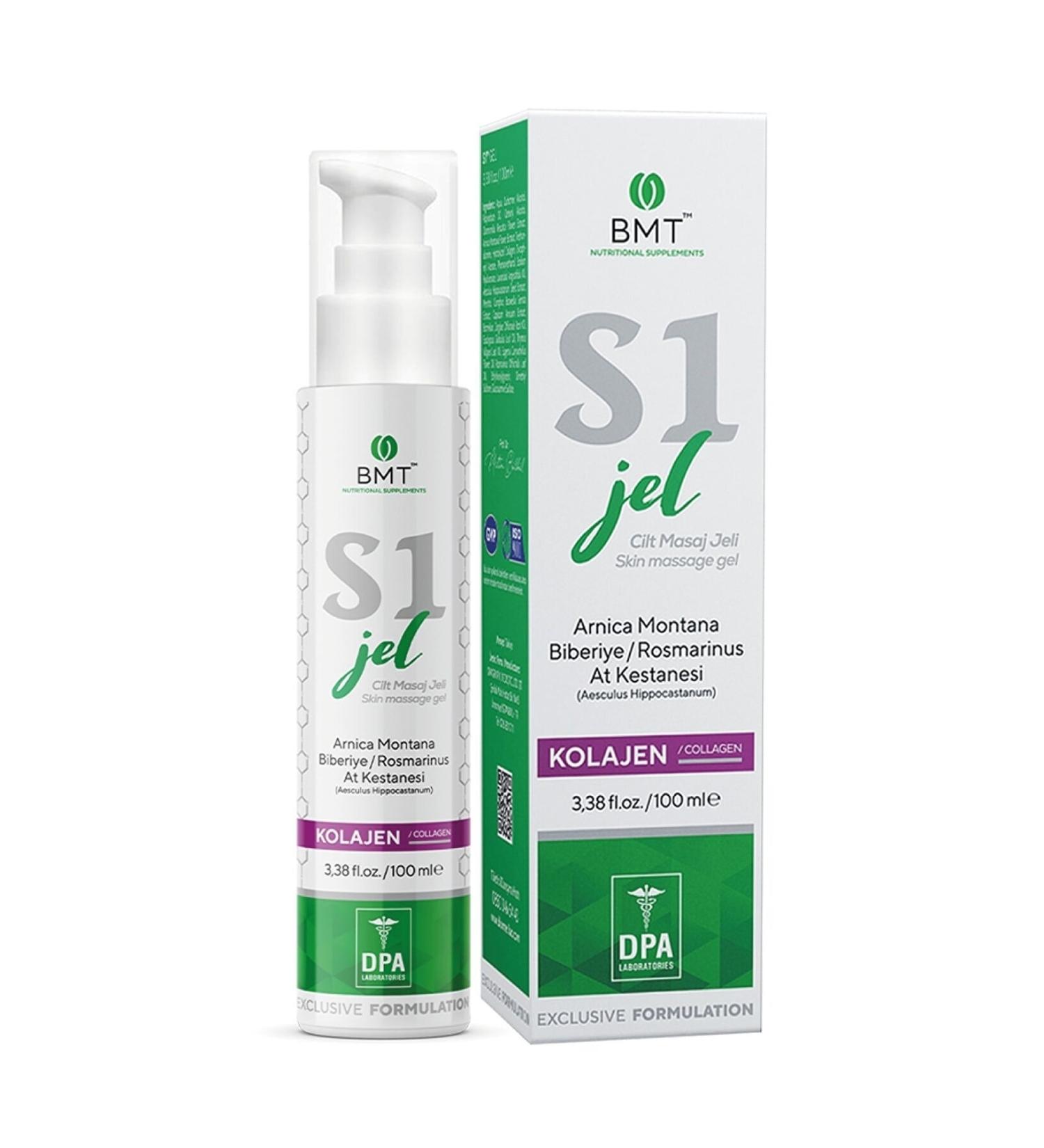 Biomet S1 Massage Gel 100 ml Glucosamine Collagen Bromelain Hyaluronic Acid Chondroitin Boswellia Camphor Cream