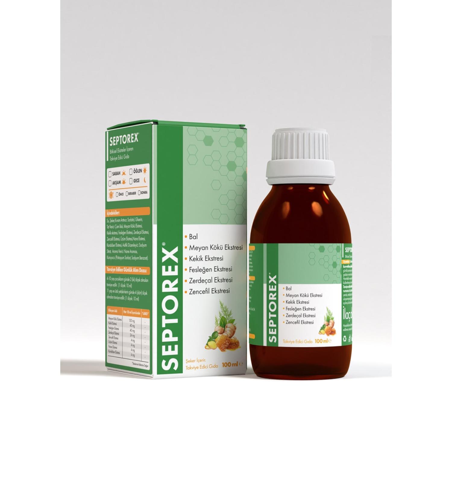 Septorex Honey Ginger Thyme Herbal Syrup 100 ml - Buy Online on GoSupps.com