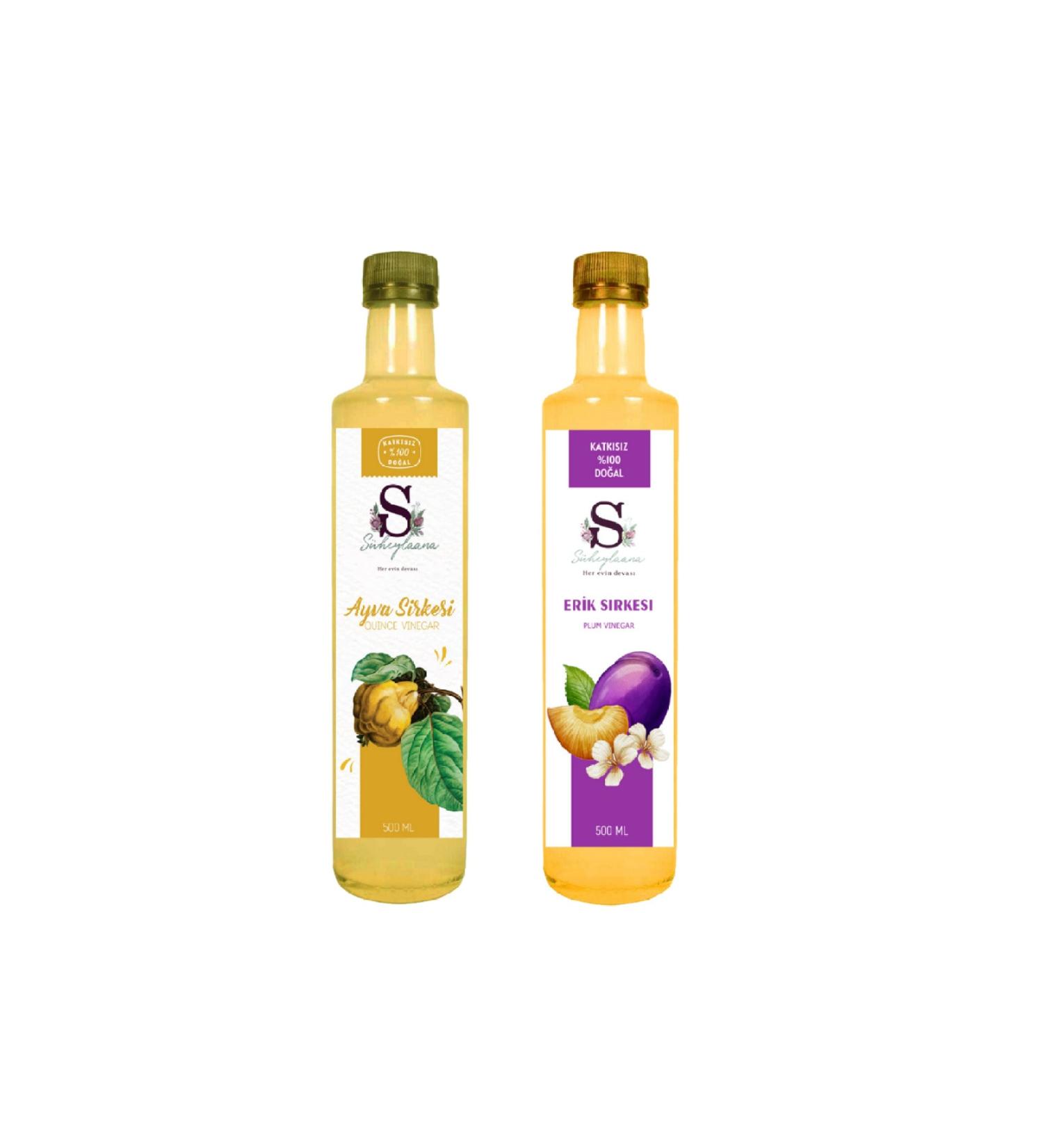S heylaana Natural Quince Vinegar 500 Ml - Natural Plum Vinegar 500 Ml