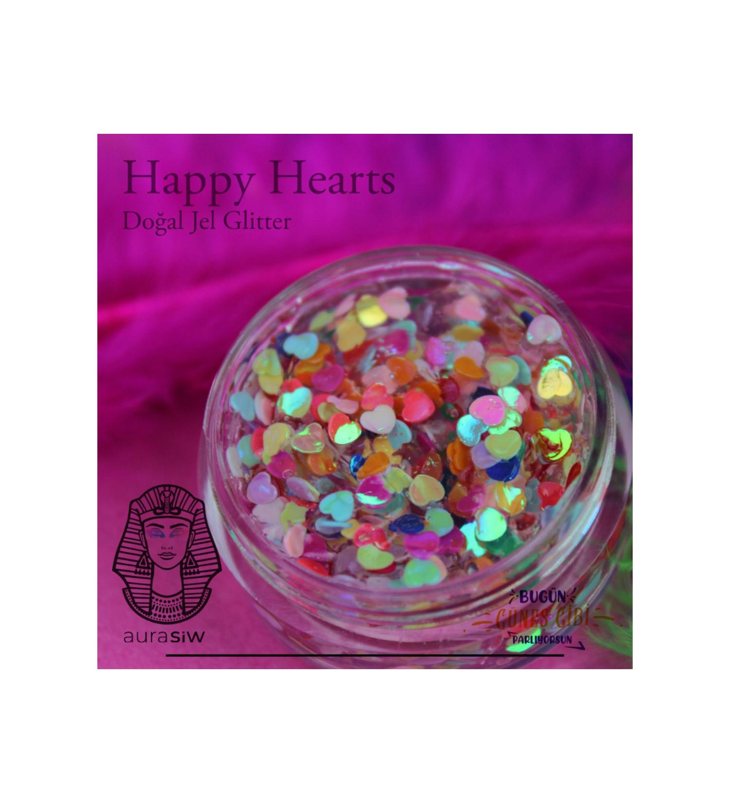 Aurasiw Happy Hearts - Gel Form Natural Glitter