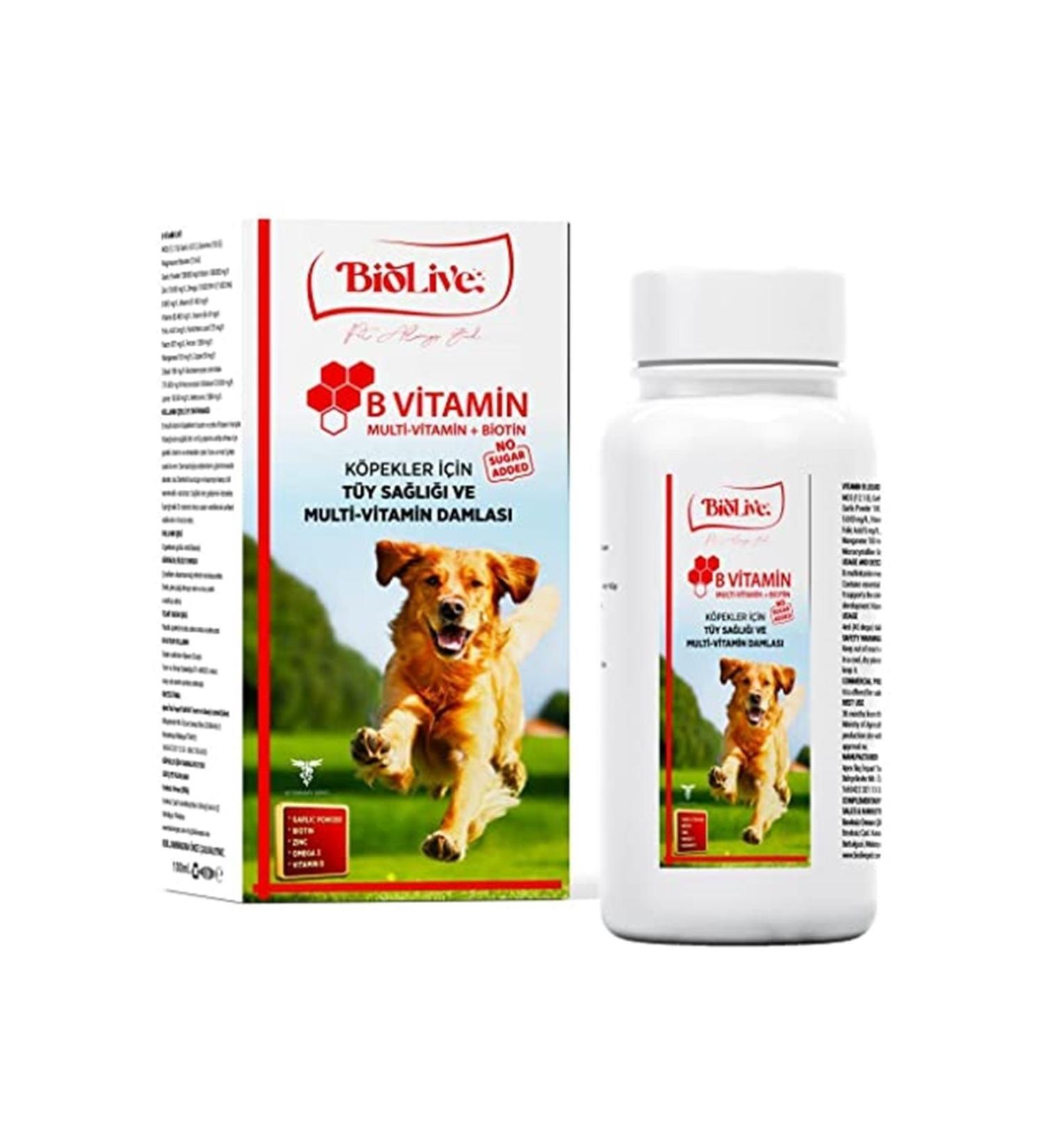 Biolive B Vitamin + Multivitamin Coat Health Liquid Vitamin for Dogs 100ml