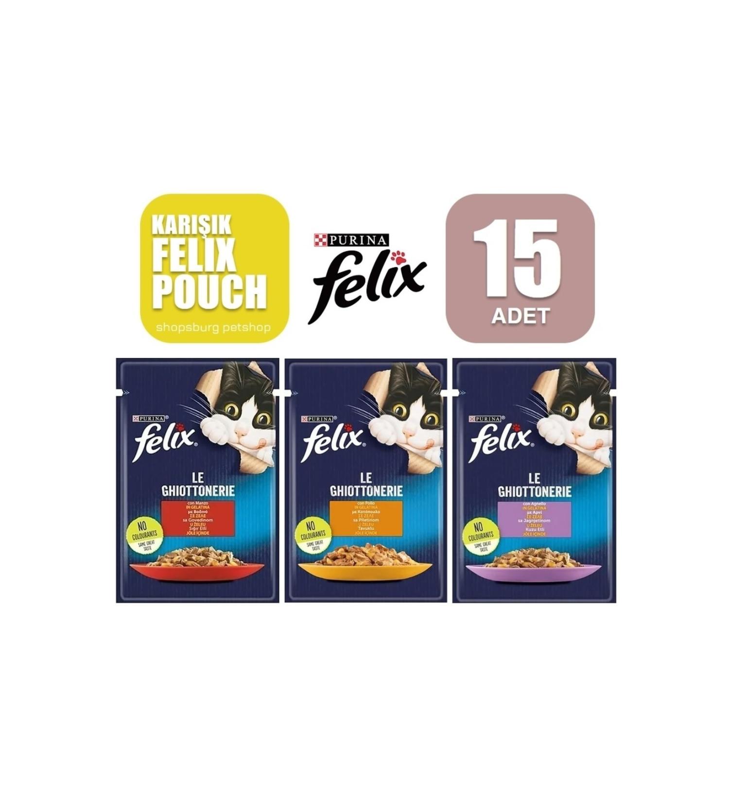 FELIX Felix Mixed (chicken-lamb-steak) Adult Cat Wet Food - 85 Gr X 15 Pieces