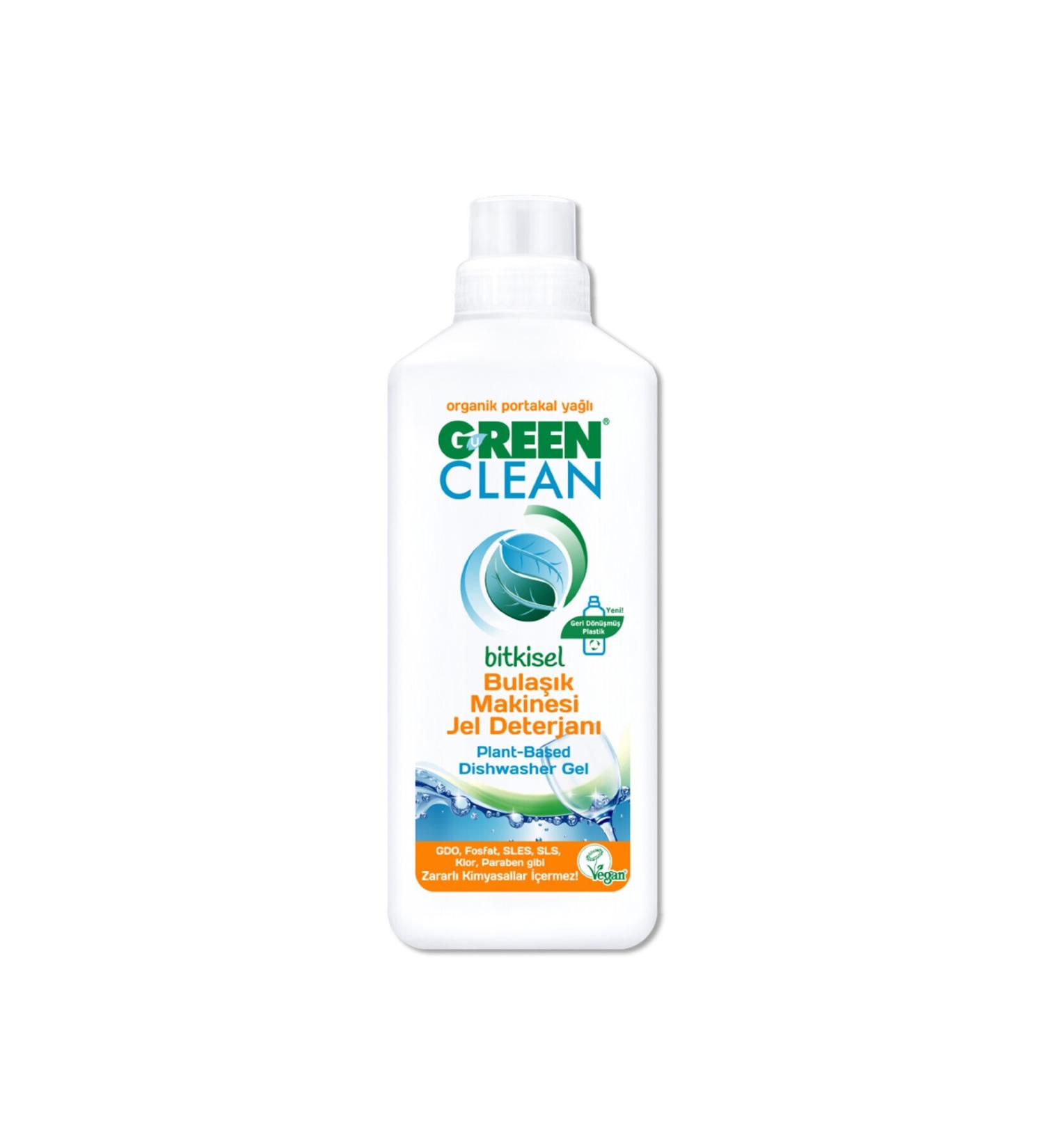 Green Clean Herbal Dishwasher Gel Detergent Organic Orange Oil 1000 ml