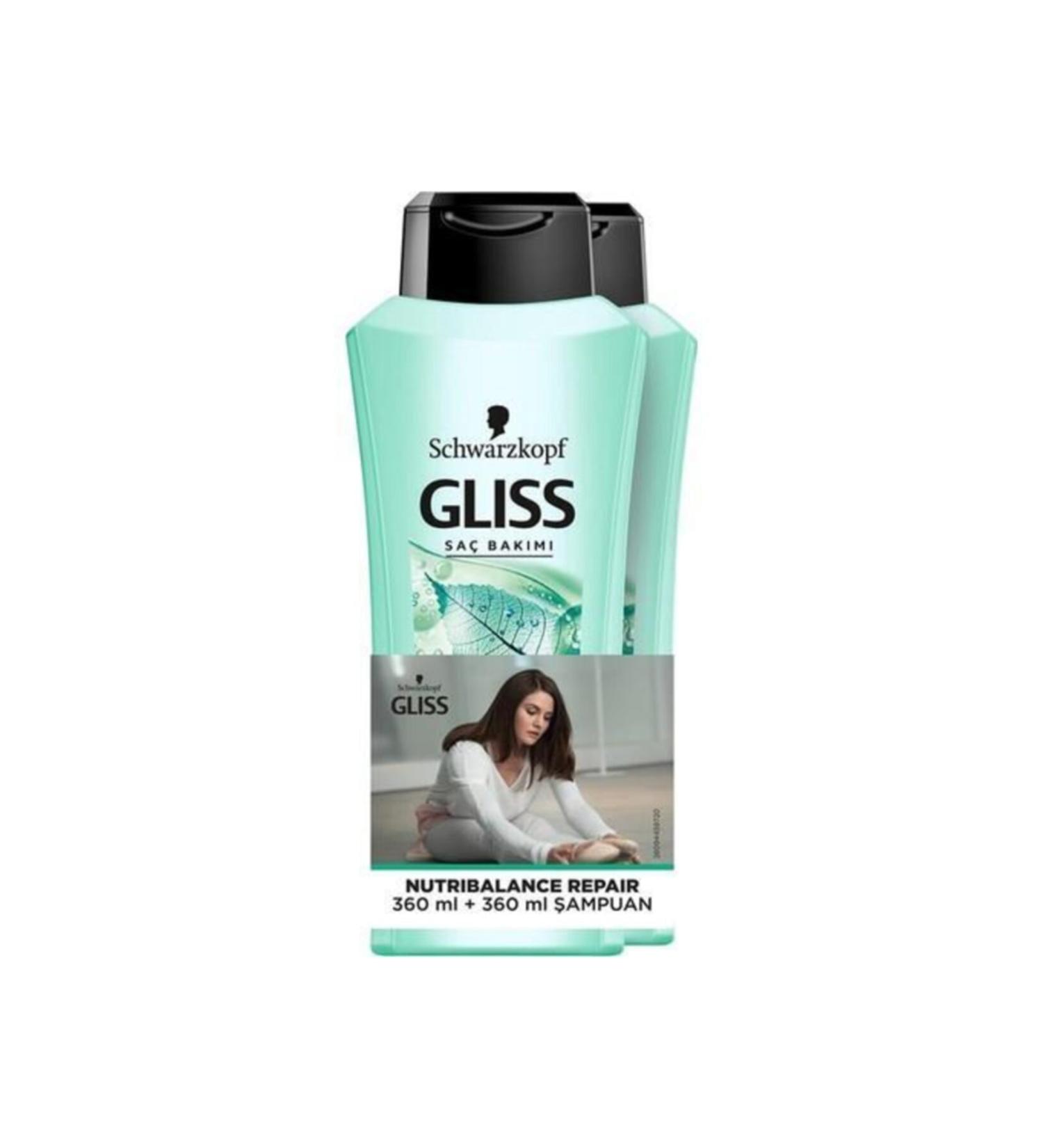 Gliss Shampoo 360ml + 360ml Nutribalance Repair