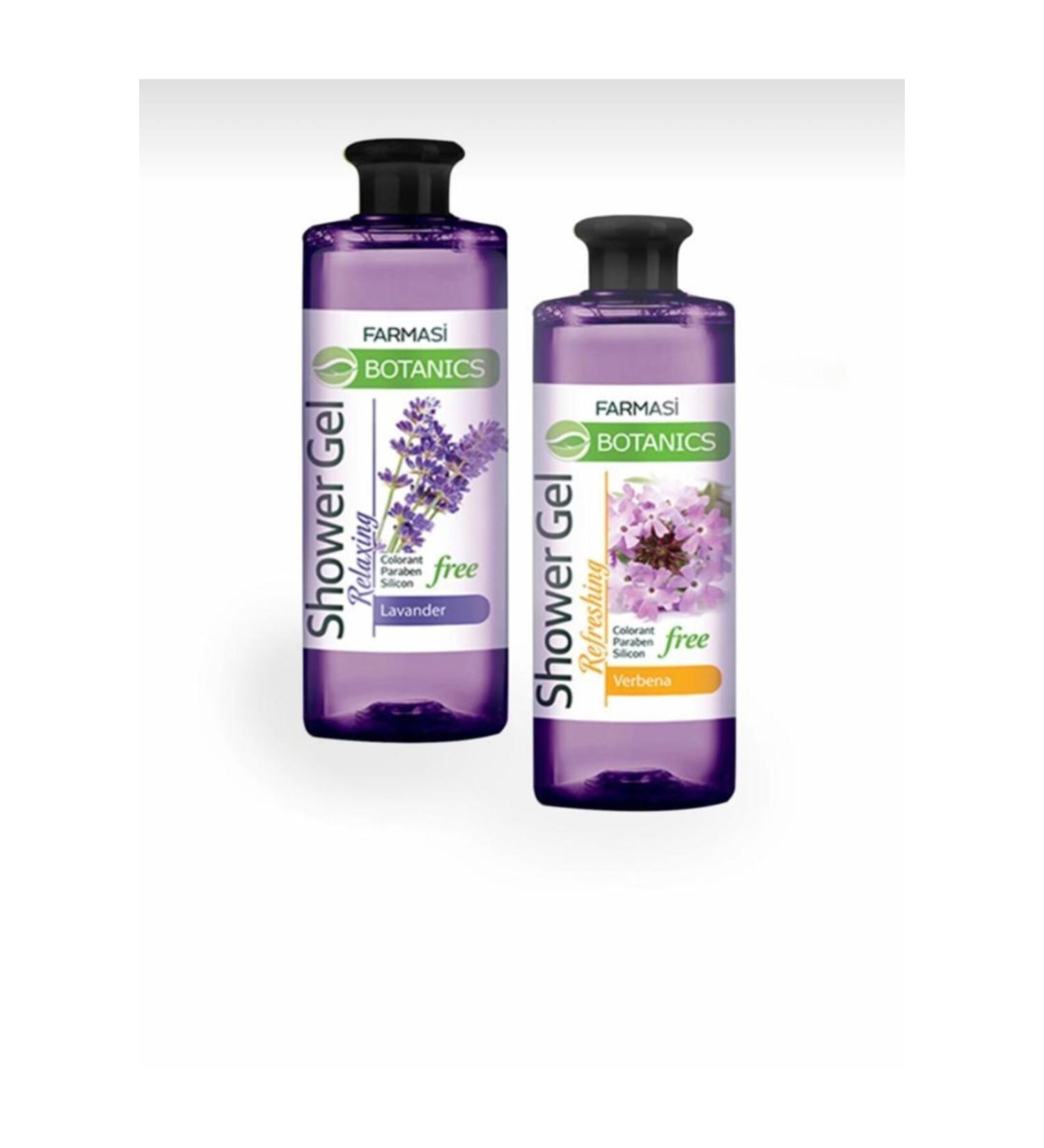 Farmasi Botanics Lavender Relaxing Shower Gel 500 Ml and Verbena Refreshing Shower Gel 500 Ml