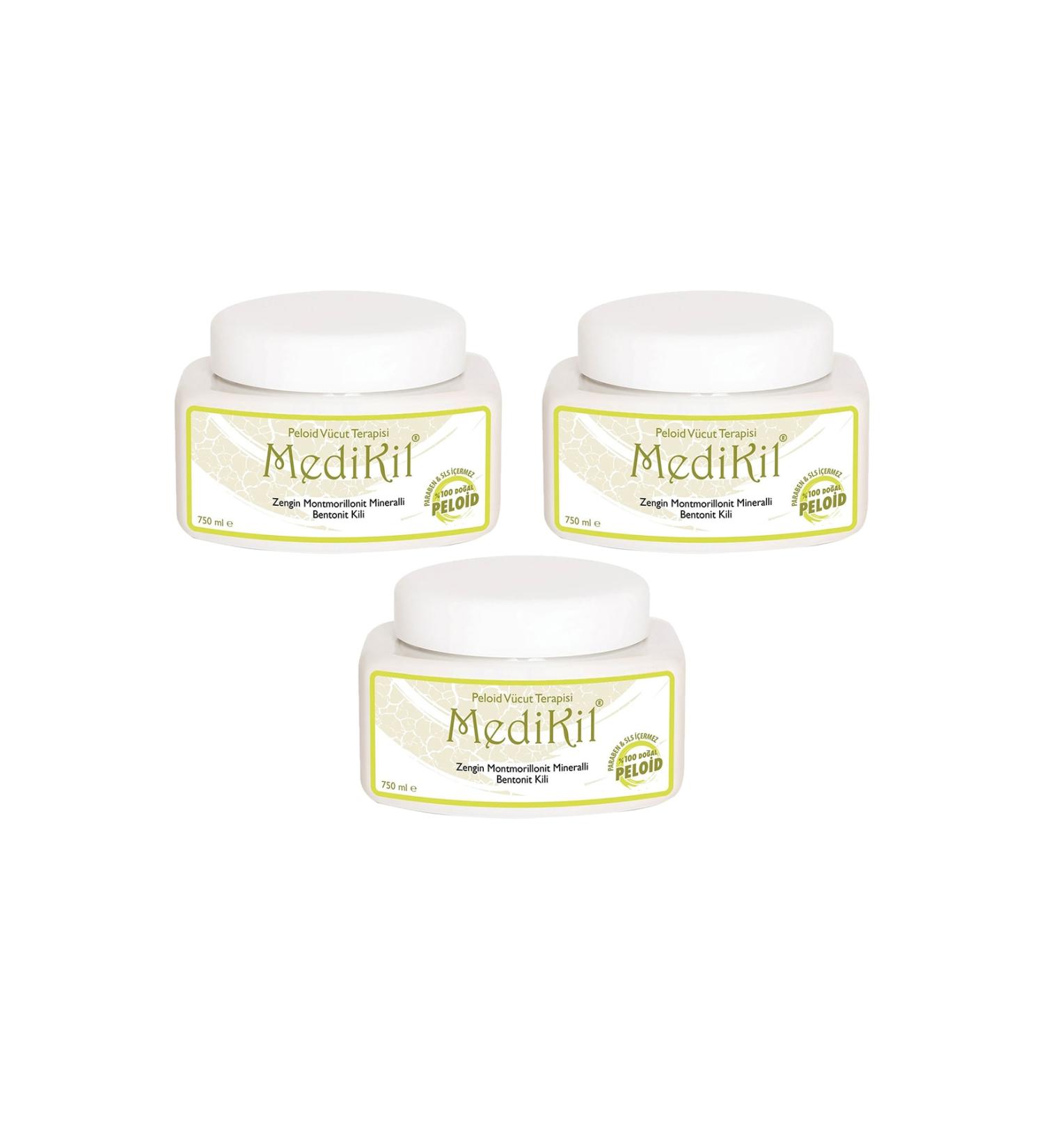 Medikil Bentonite Peloid Body Therapy Natural Detox Effect 750ml X 3 Pieces