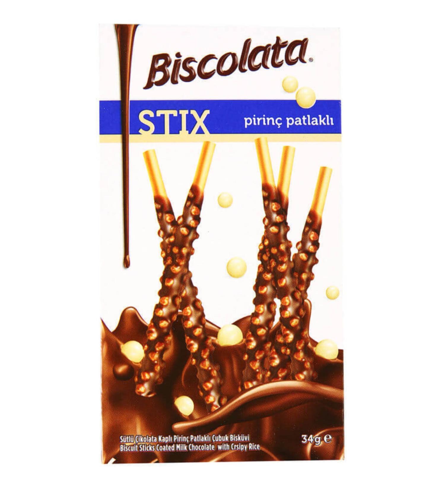len Biscolata Stix with Rice Crisps 34 Gr X 6 Pieces