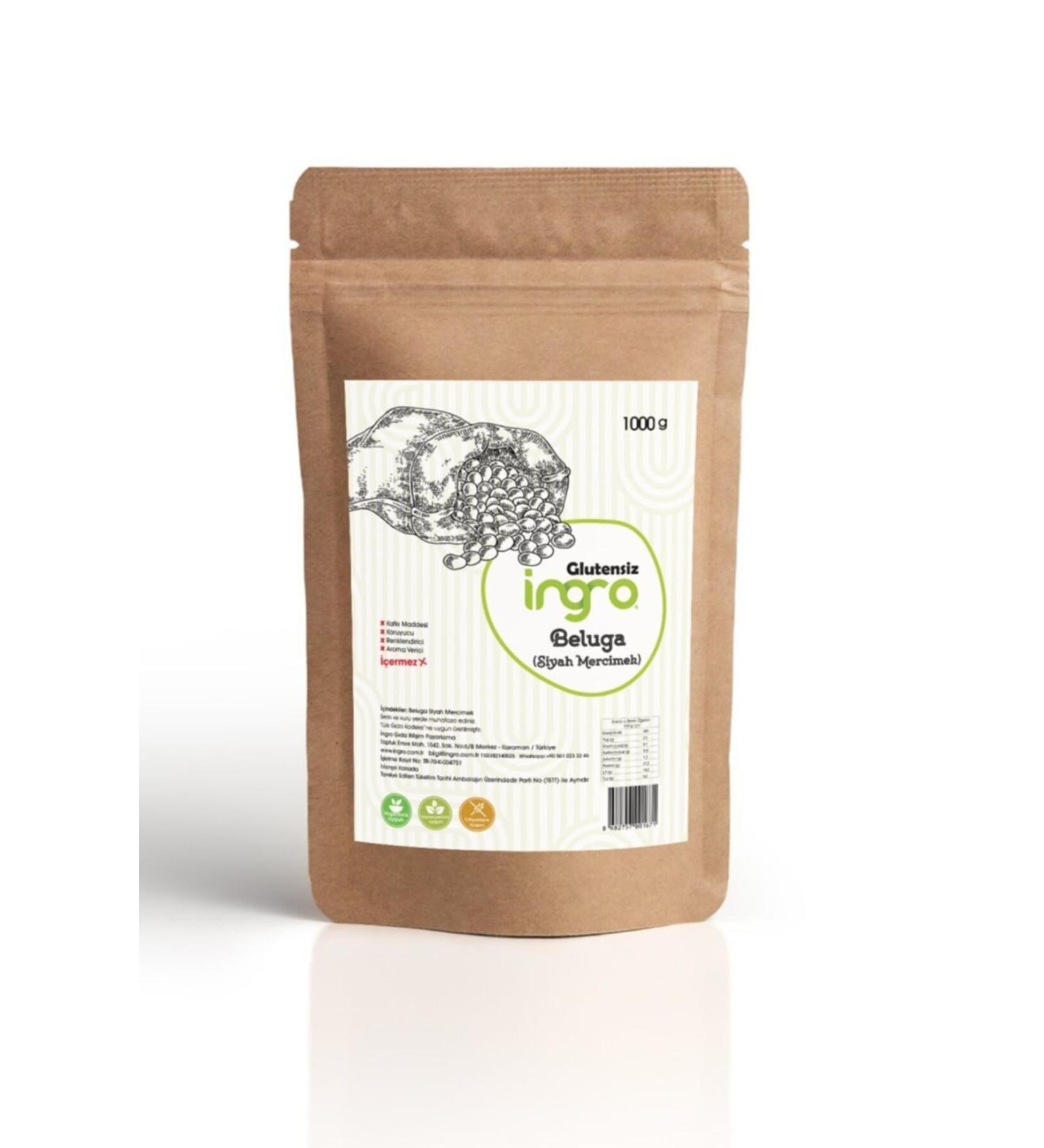 Ingro Gluten Free Beluga Black Lentils 1000 gr