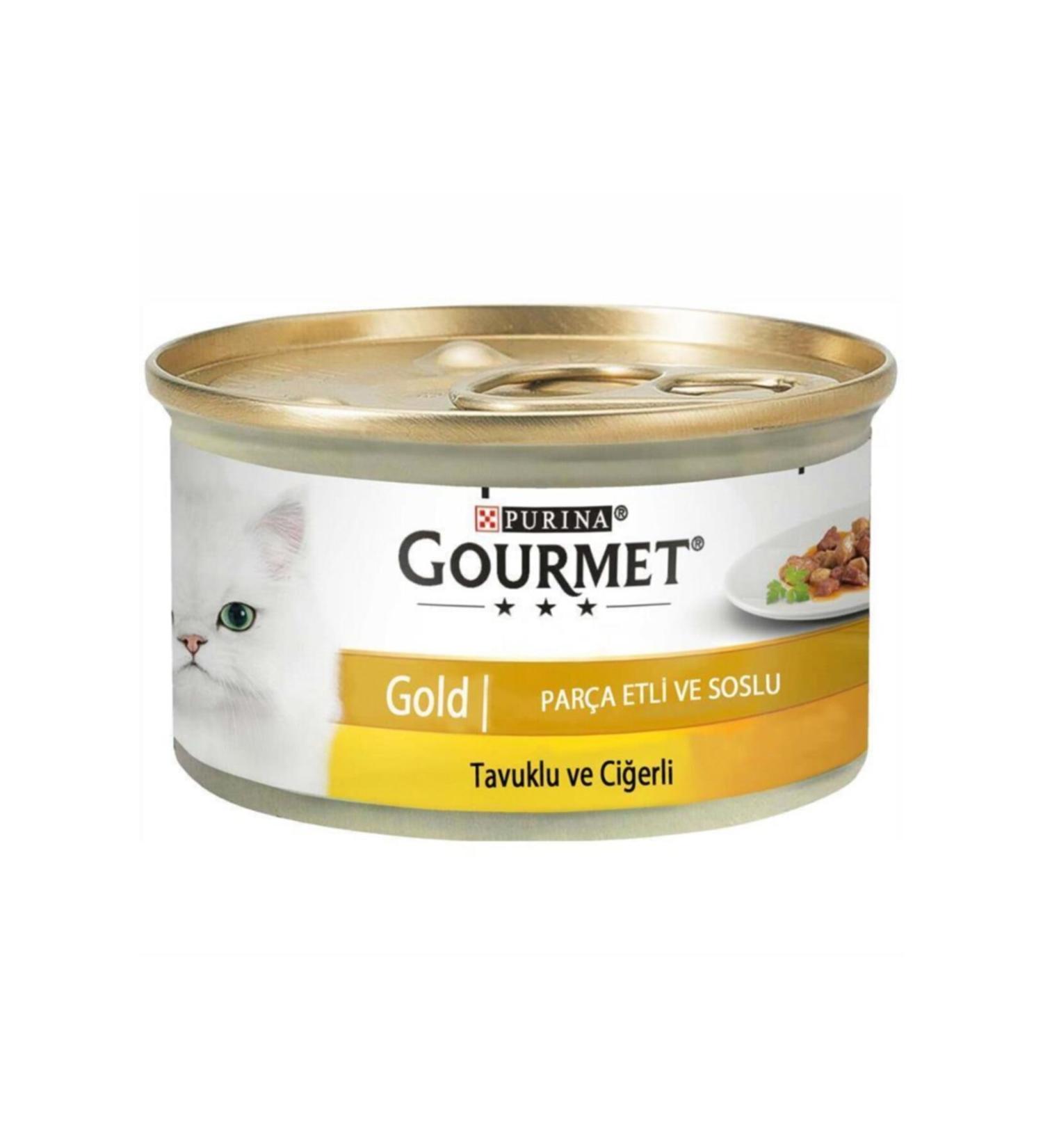 Gourmet Gold Chicken and Liver Cat Canned Food 85 Gr 24 Pieces