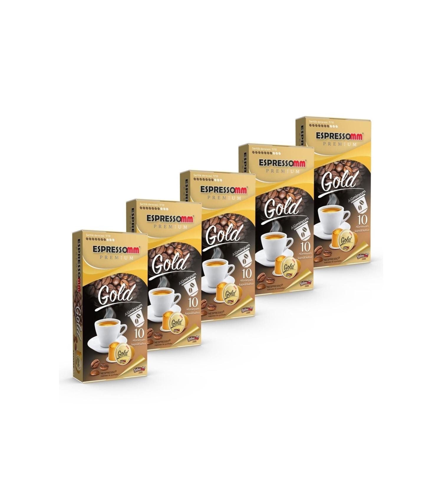 ESPRESSOMM Premium Gold Aluminum Coffee Capsules (50 Pieces) - Nespresso Compatible*