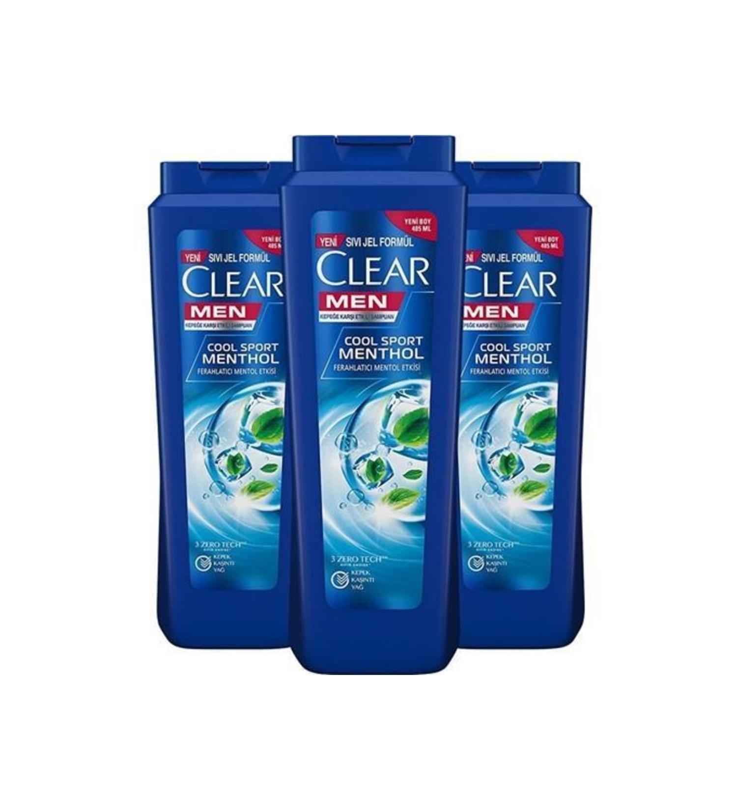 Clear Men Anti-Dandruff Shampoo Refreshing Menthol Effect 485 Ml X 3