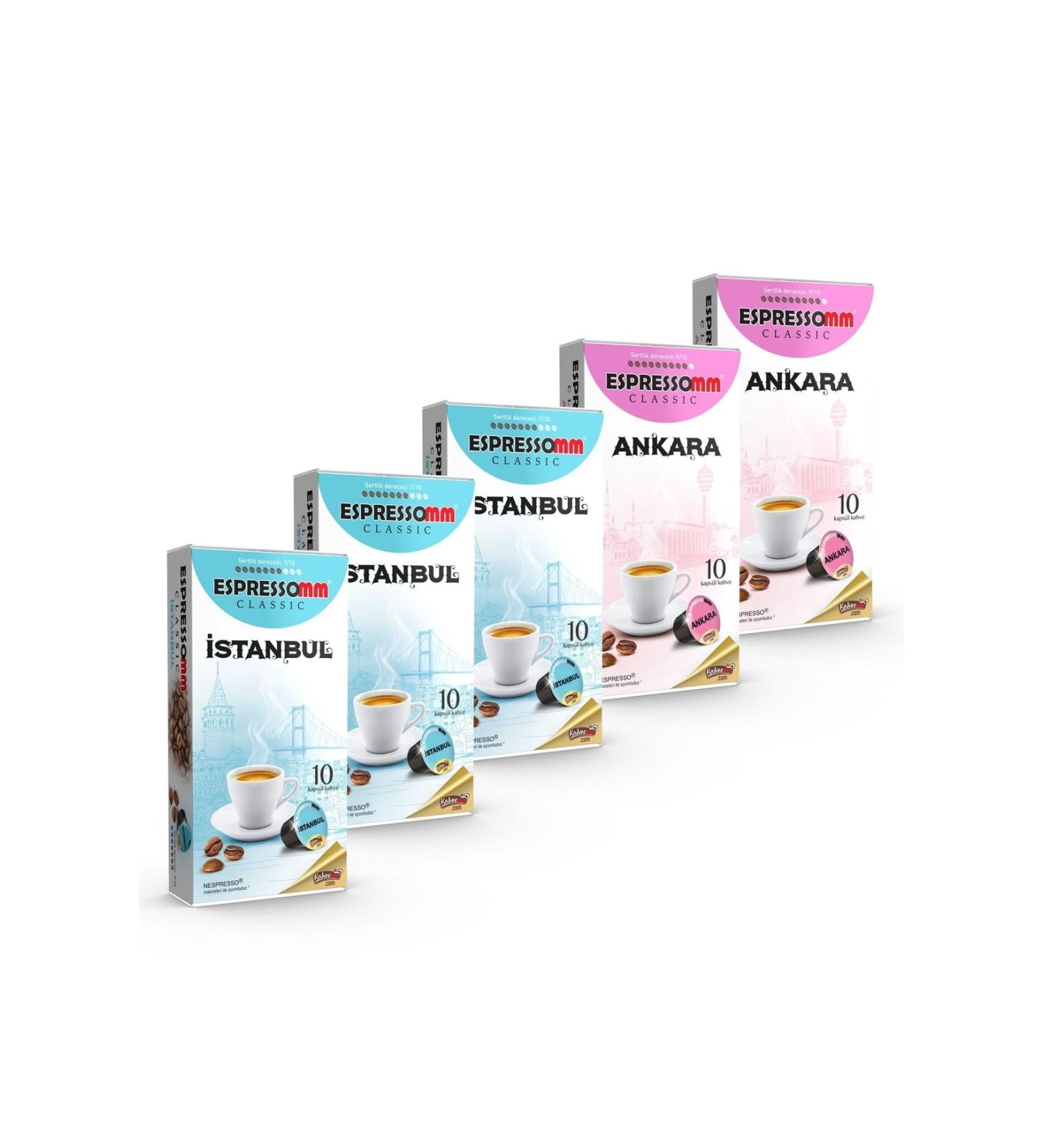 ESPRESSOMM Classic Mixed Istanbul&Ankara Capsule Coffee (50 Pieces) - Nespresso Compatible*