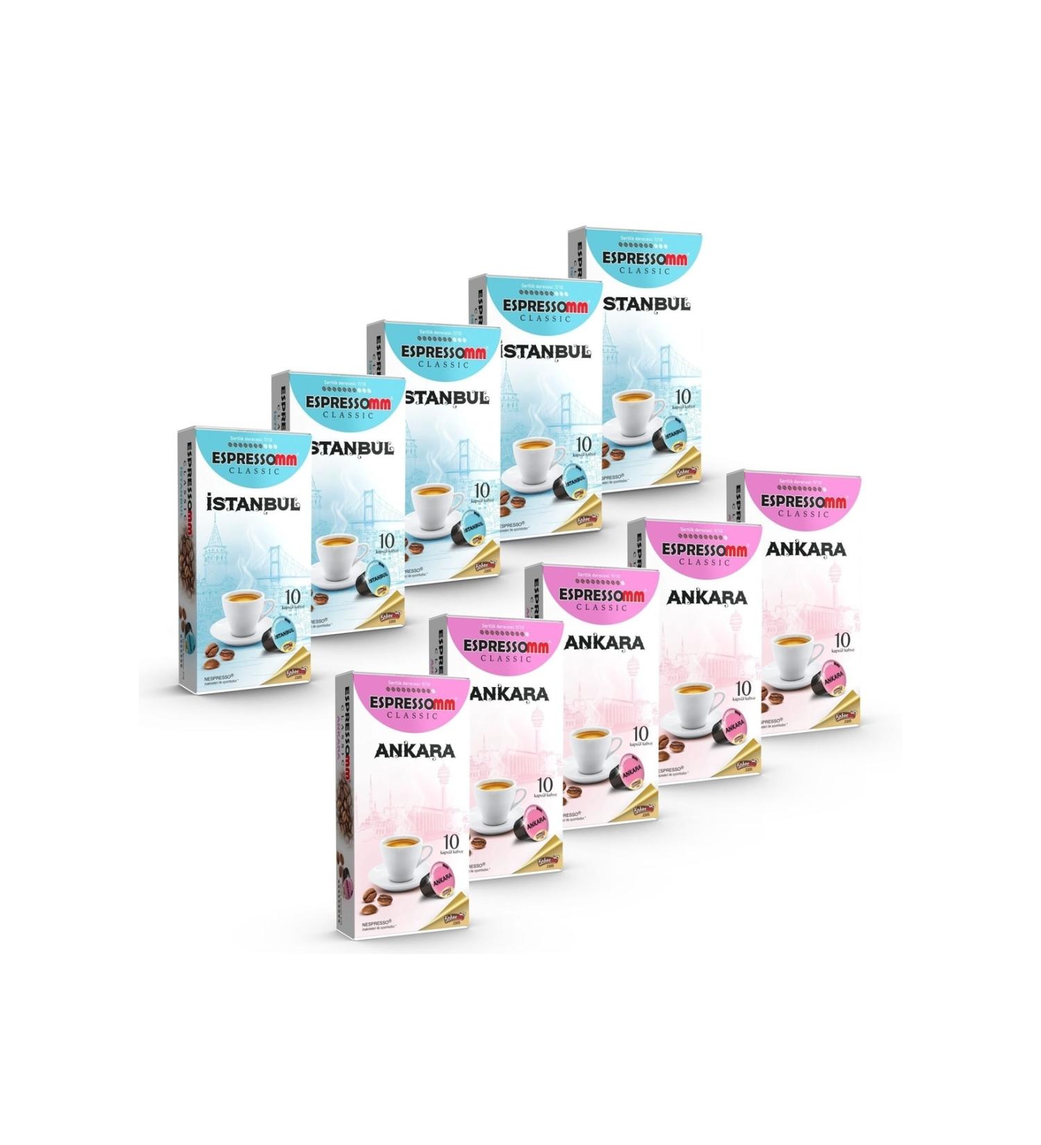 ESPRESSOMM Classic Mixed Istanbul&Ankara Capsule Coffee (100 Pieces) - Nespresso Compatible*