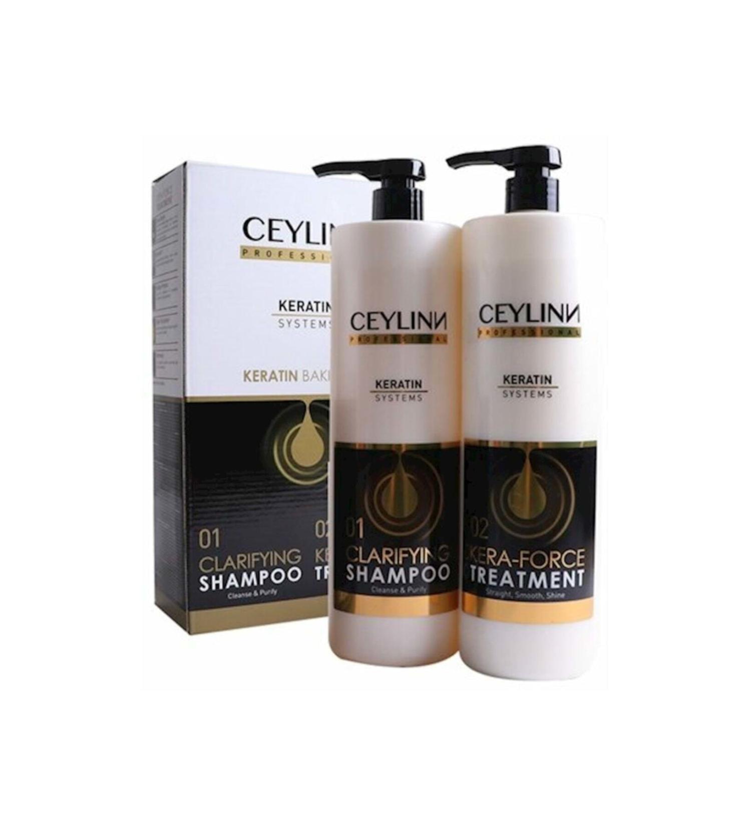 Ceylinn Straightening Keratin and Purifying Shampoo Care Set//1000 Ml