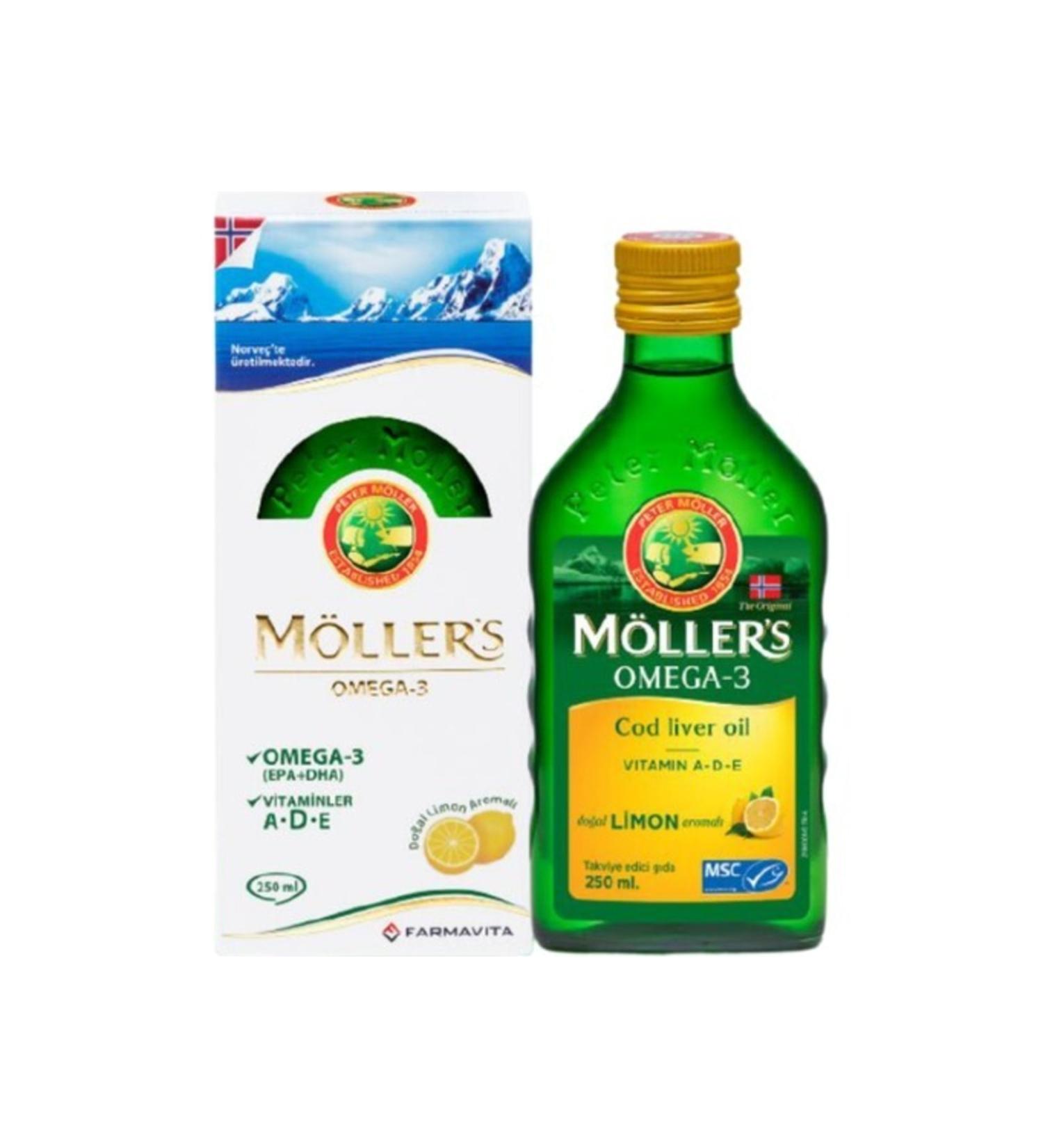 Mollers Lemon Flavored Omega-3 Fish Oil 250 Ml