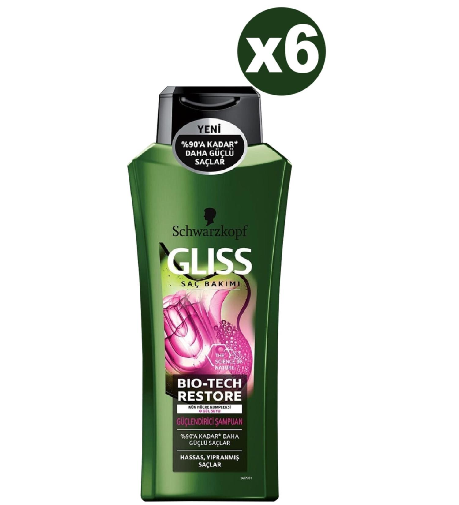 Gliss Bio - Tech Strengthening Shampoo 360 Ml X 6 Pieces