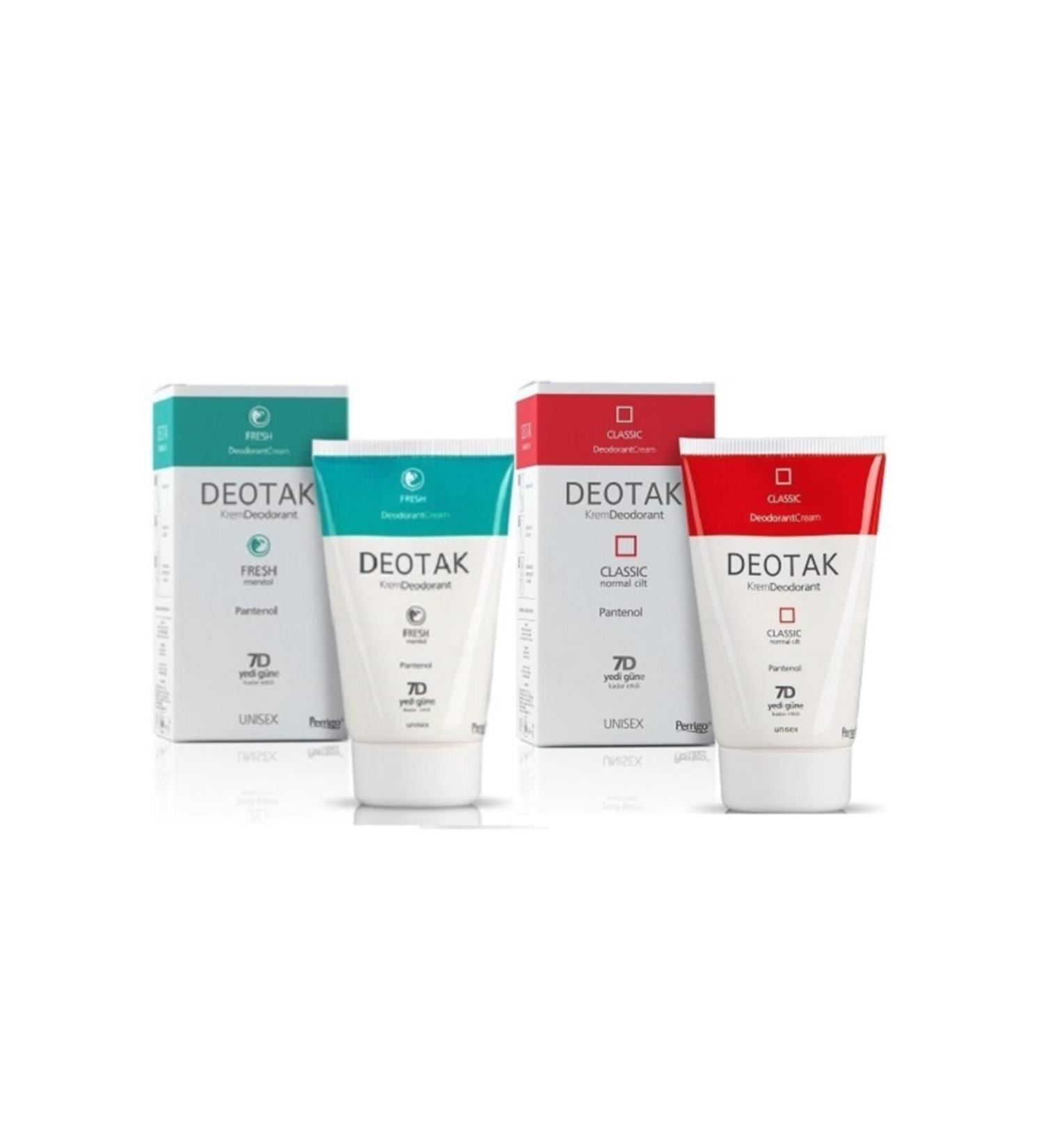 Deotak Cream Deodorant Classic Effective for Up to 7 Days 35 Ml Classic + Non-sticky Fresh Deodorant