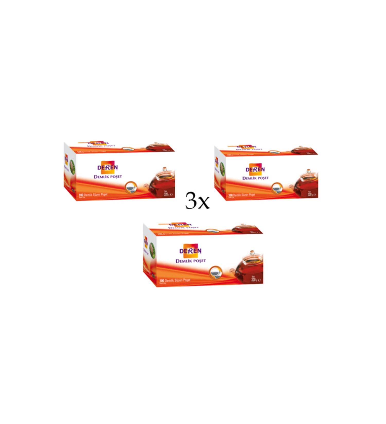 DEREN Teapot Filtering Tea Bag 100's X3