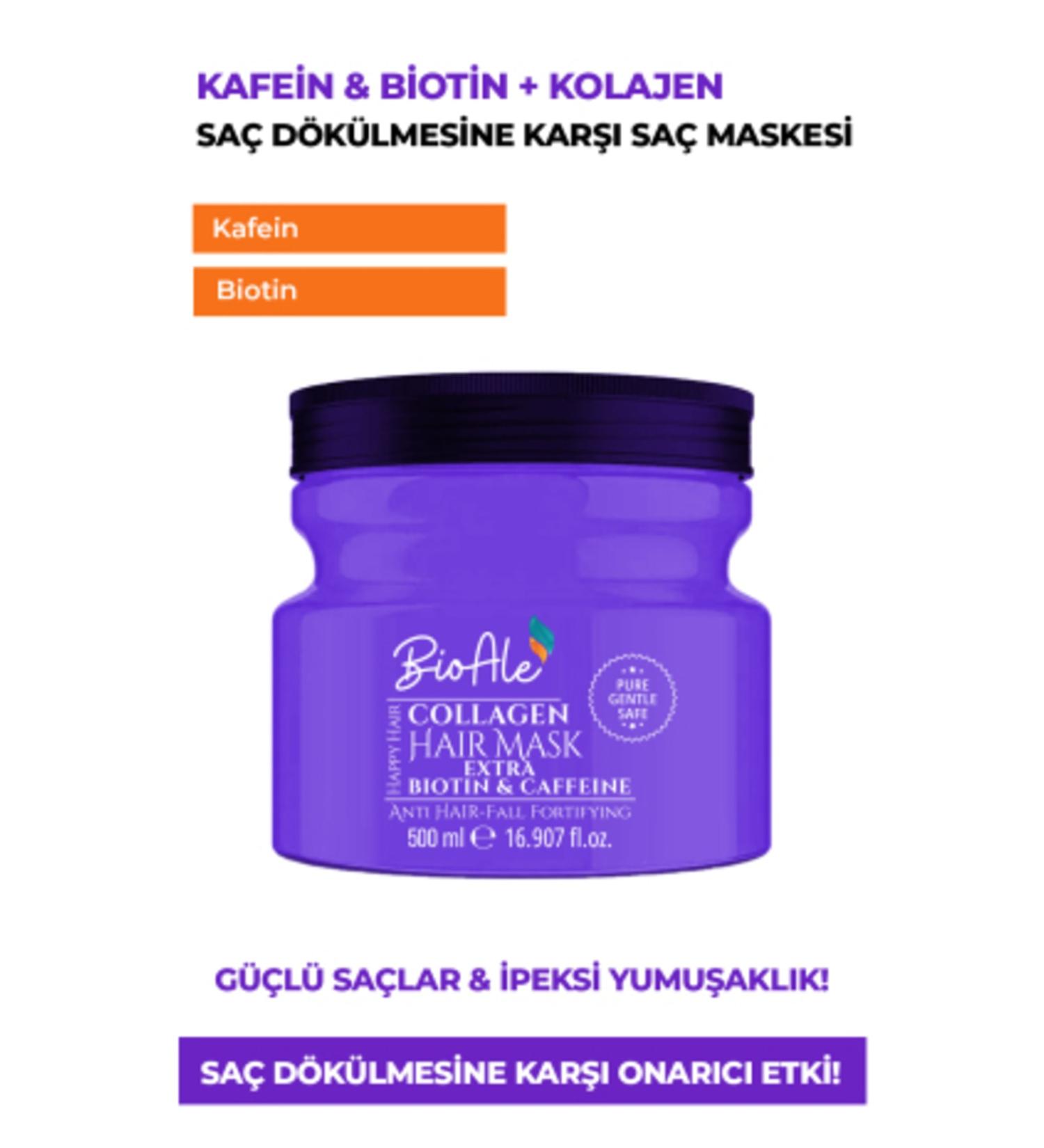 BioAle Haircare Anti-Hair Loss Strengthening Mask Collagen+biotin+caffeine 500 ml - Buy Online on GoSupps.com