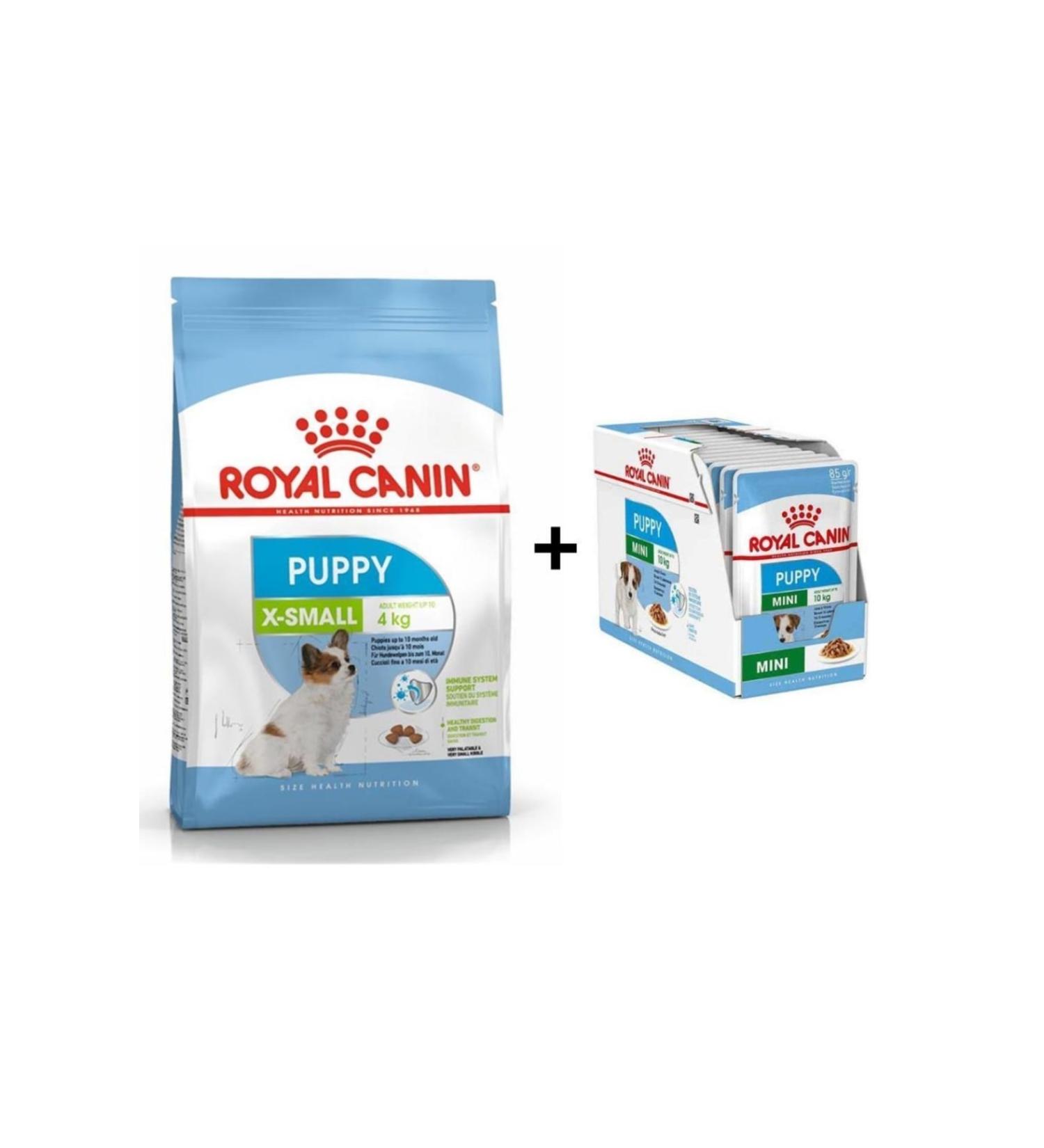 Royal Canin X-small Puppy Small Breed Puppy Food 3 Kg + 12 Pieces Wet Food
