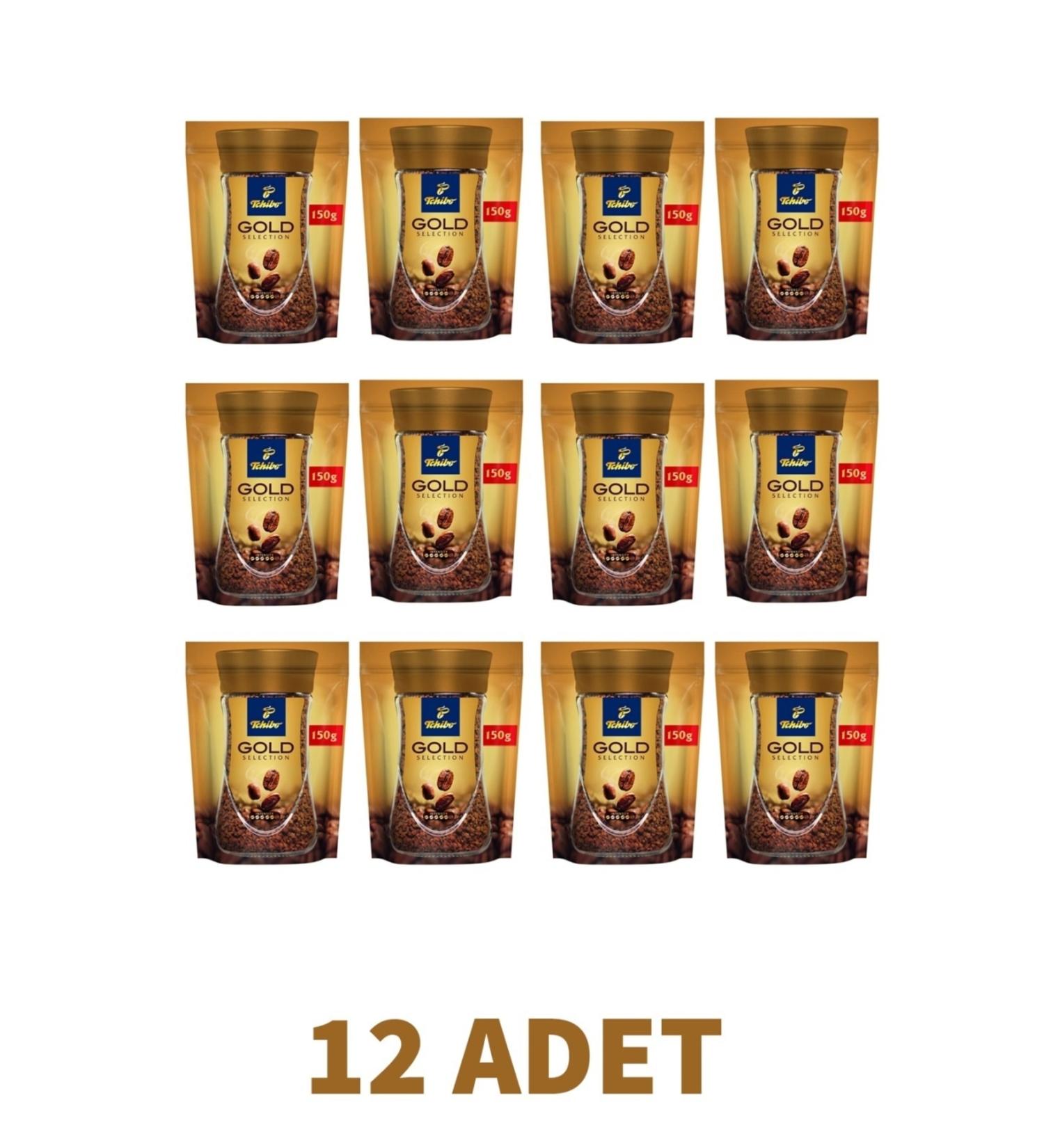 Tchibo Gold Selection Instant Coffee Economic Package 150 Gr Set of 12