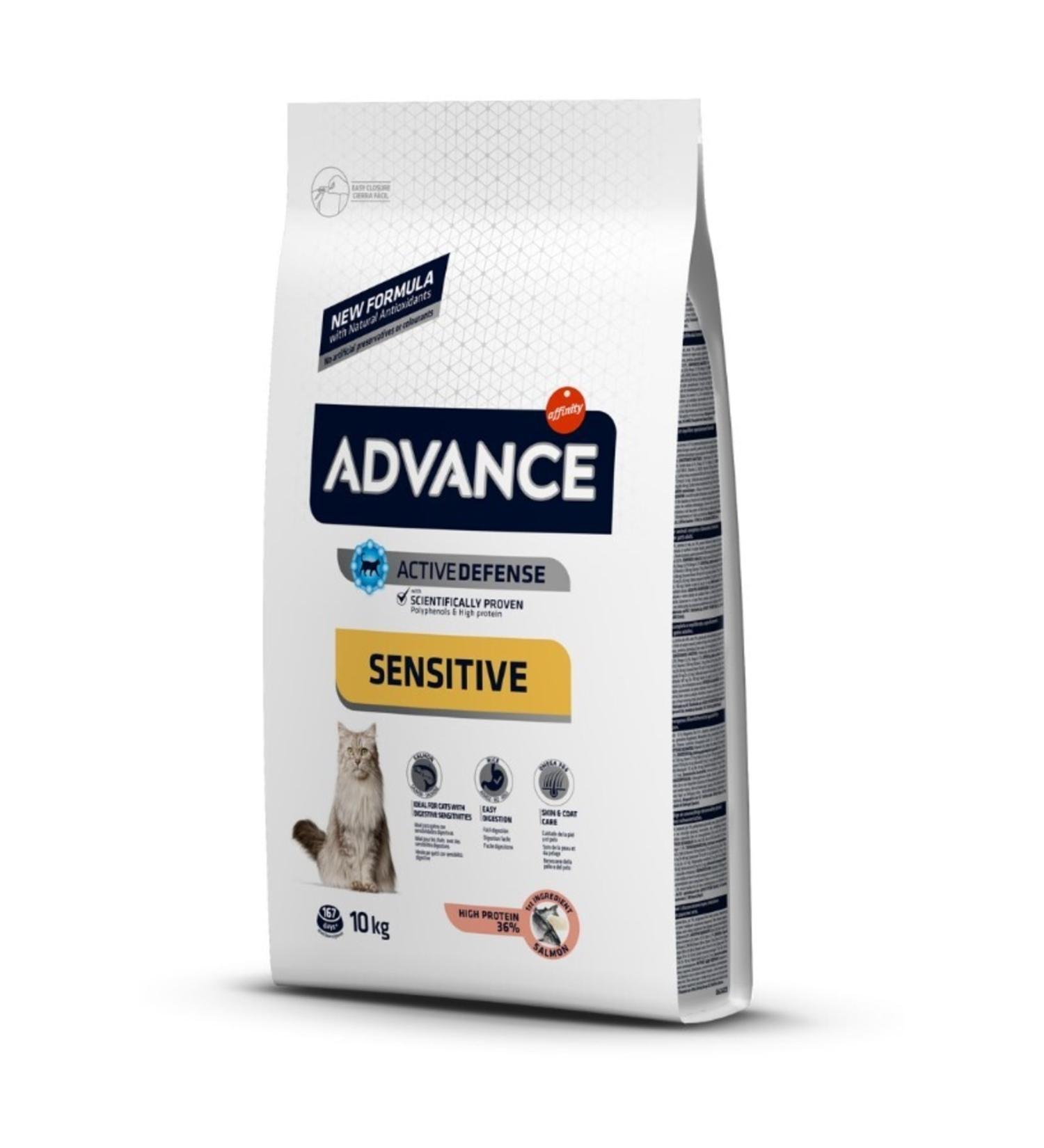 Advance Sensitive Adult Cat Food with Salmon 10 Kg
