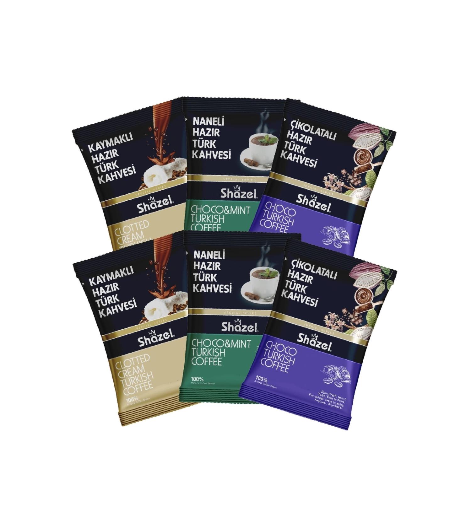Shazel Instant Mixed Special Instant Turkish Coffee 6-Piece (100GR. X 6 PIECES)