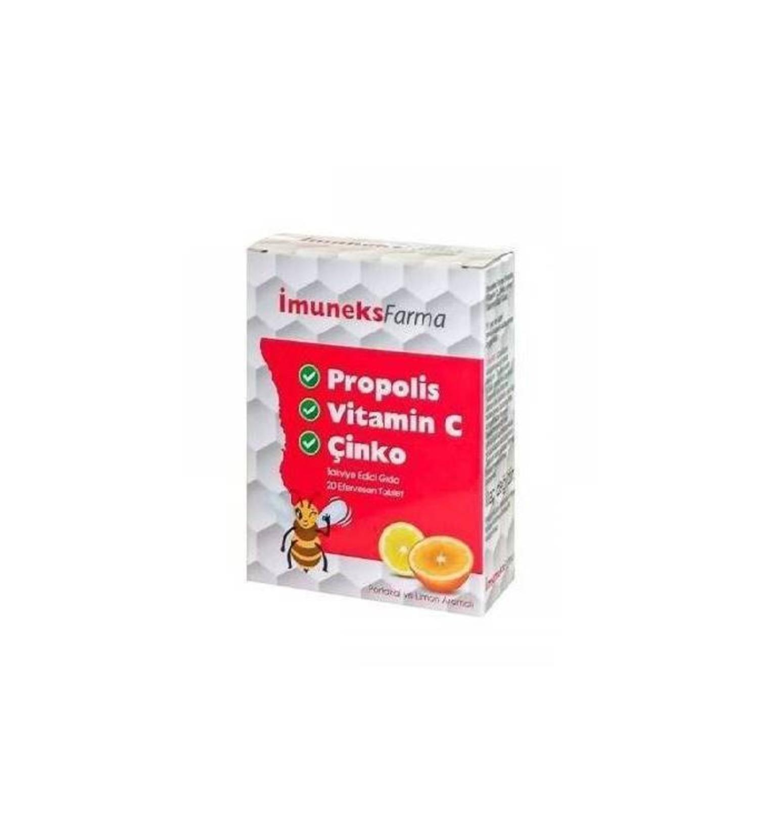 Imuneks Farma Propolis Vitamin C And Zinc 20 Tablets