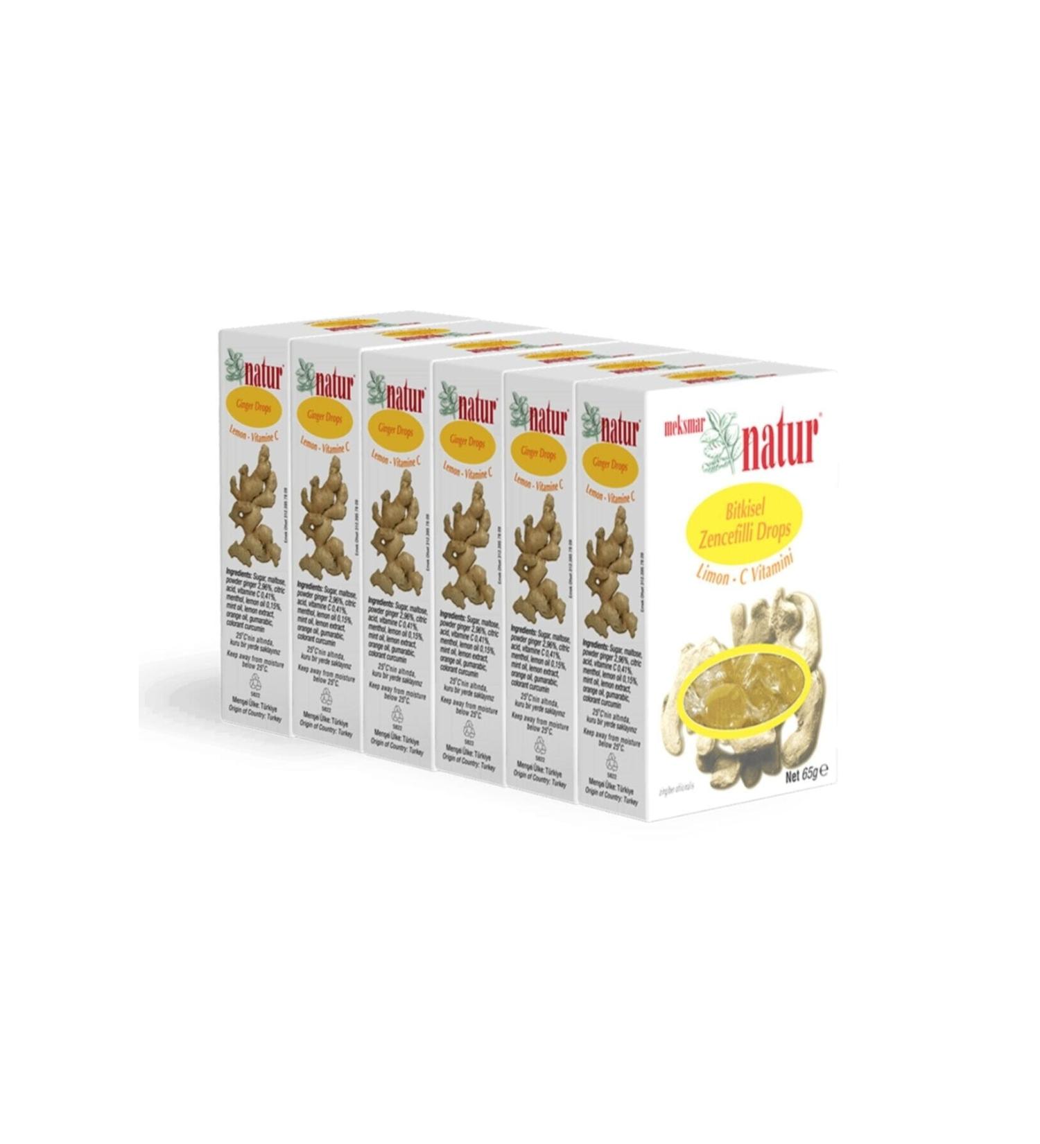 Natural Herbal Ginger Drops Lemon - Vitamin C 65 gr (6's) Stt: 10/2026