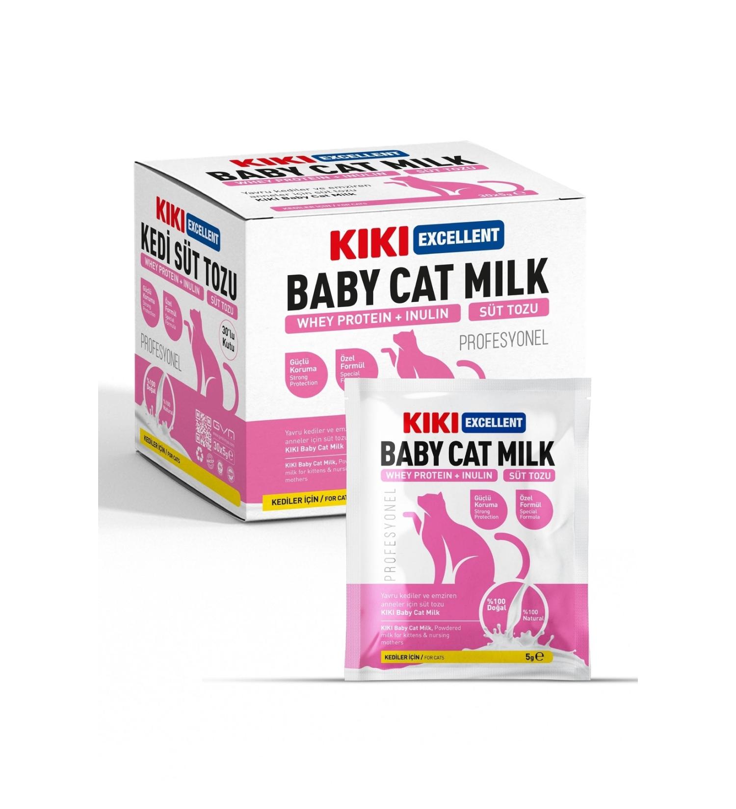 Kiki Excellent Kiki Excellent Cat Milk Powder Sachet - Kitten Milk Powder - (WHEY PROTEIN INULIN) 30x5gr. (BOX) - Buy Online on GoSupps.com