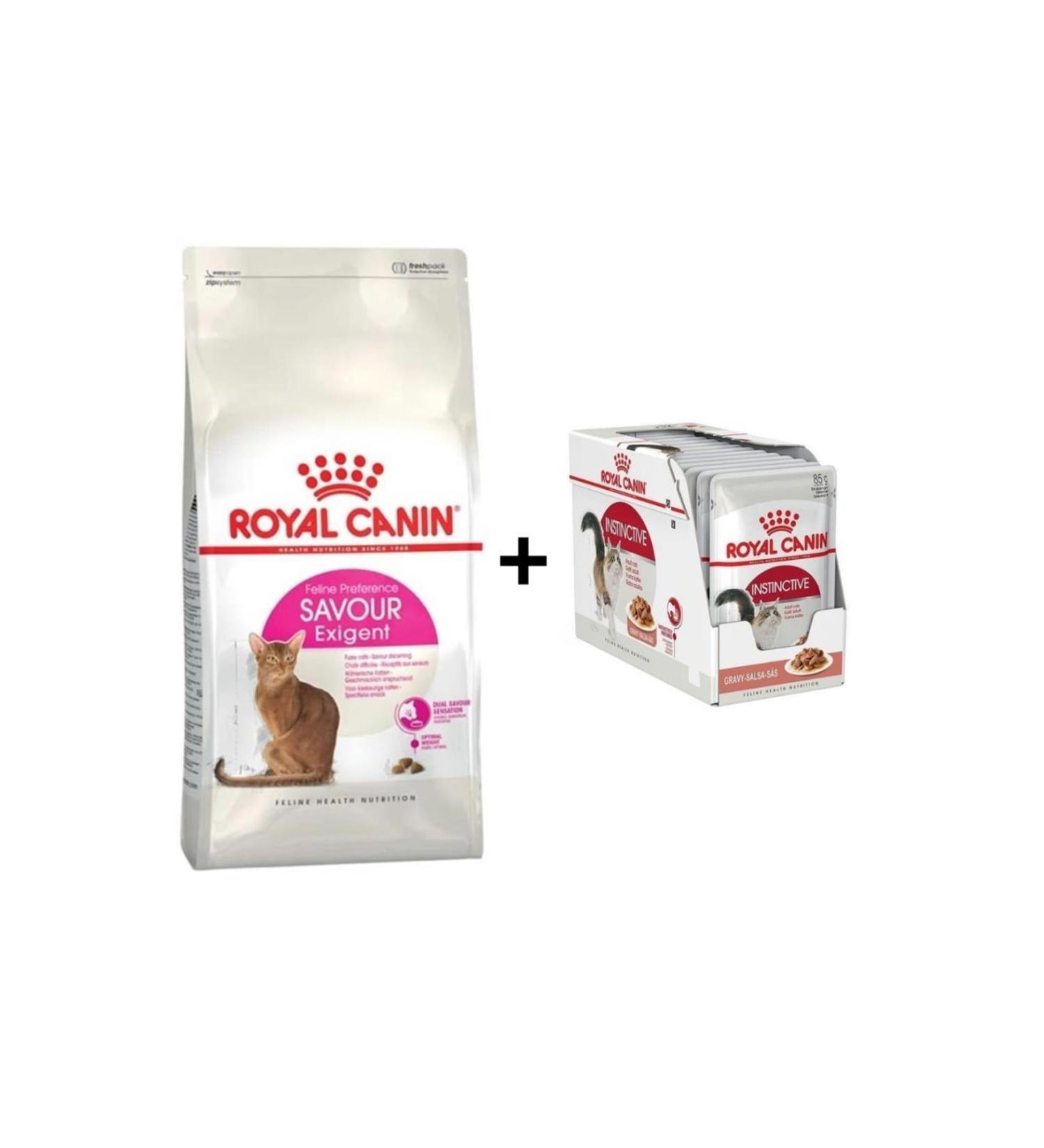 Royal Canin Savour Exigent Dry Cat Food 2 Kg + 12 Pieces Wet Food