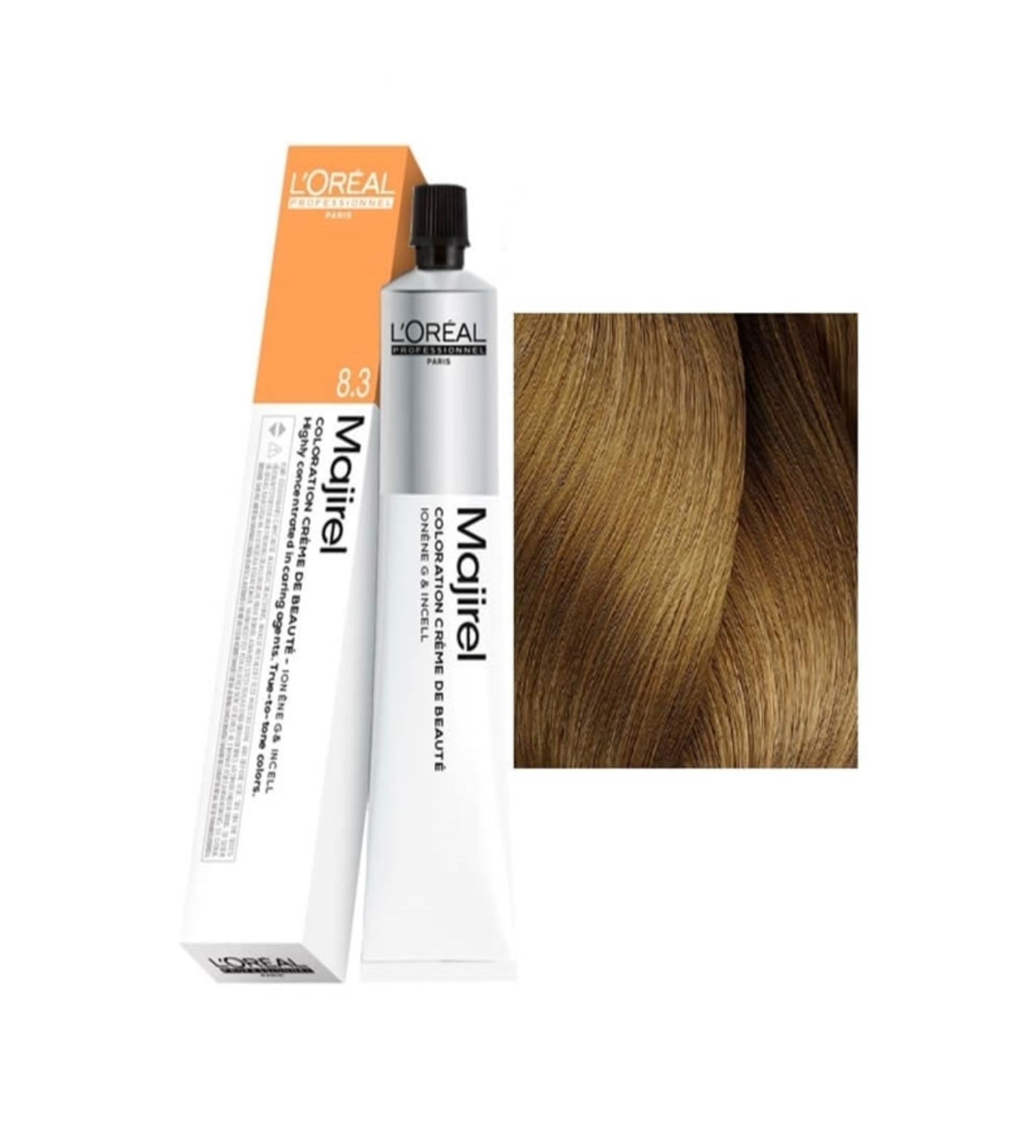 L'oreal Professionnel Original New Product Loreal Majirel Hair Dye 8.3 Light Blonde Dore 50ml - Buy Online on GoSupps.com
