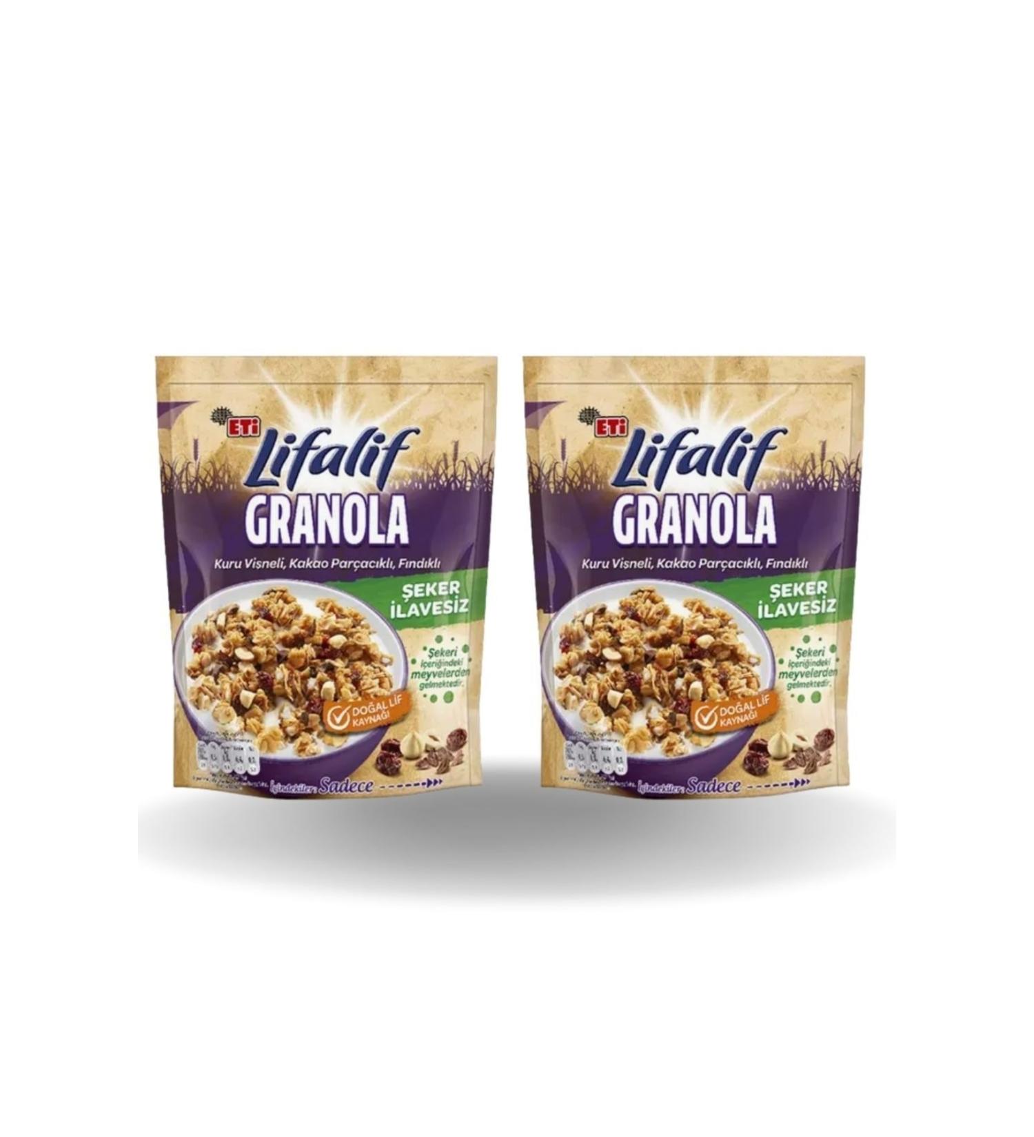 Eti Lifalif Granola Dried Cherry Cocoa Chips Hazelnut Oatmeal X 2 Pieces