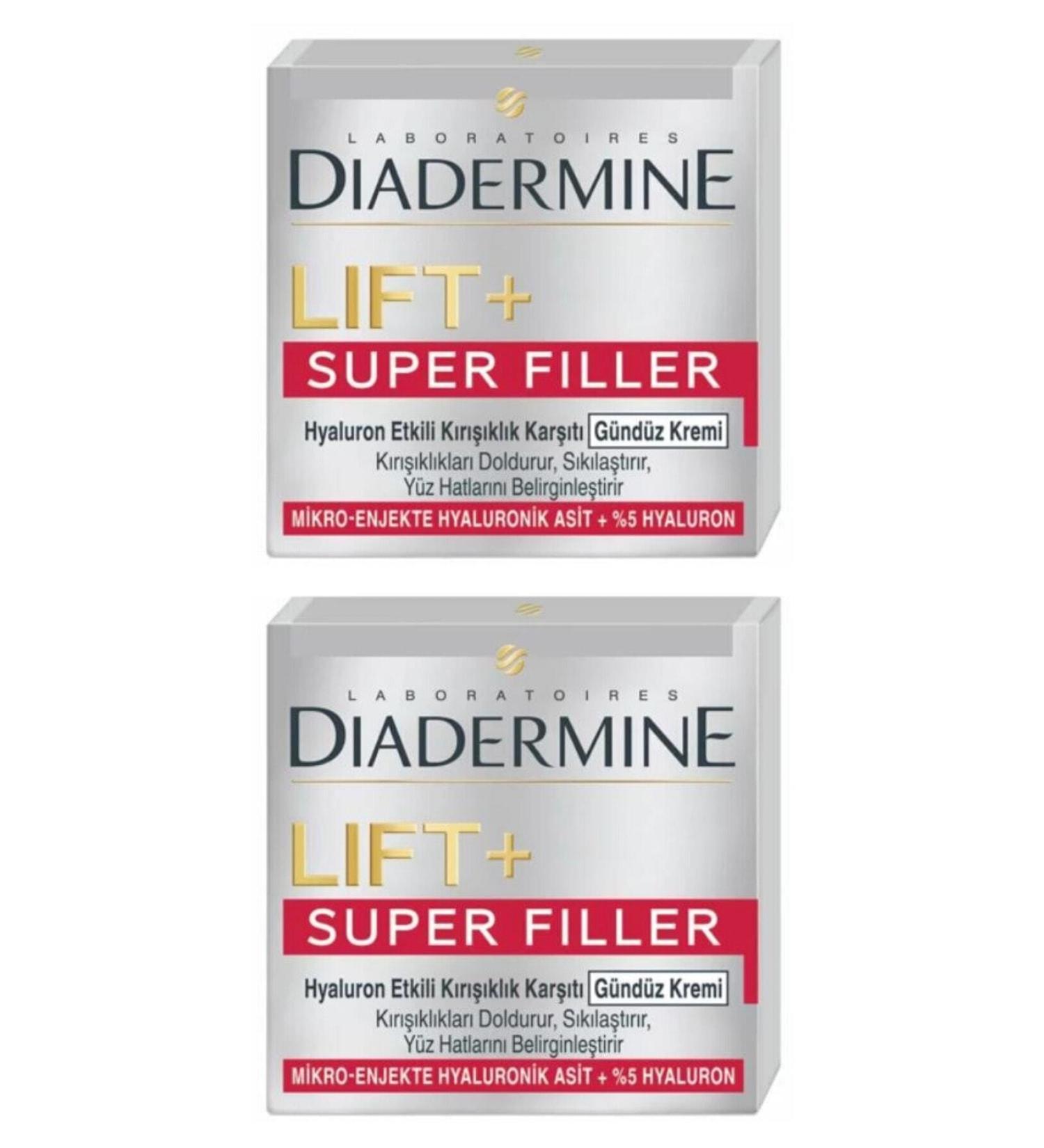 Diadermine Lift+ Superfiller Anti-Aging Day Care Cream 50 ml X 2 Antiaging Skin Rejuvenator